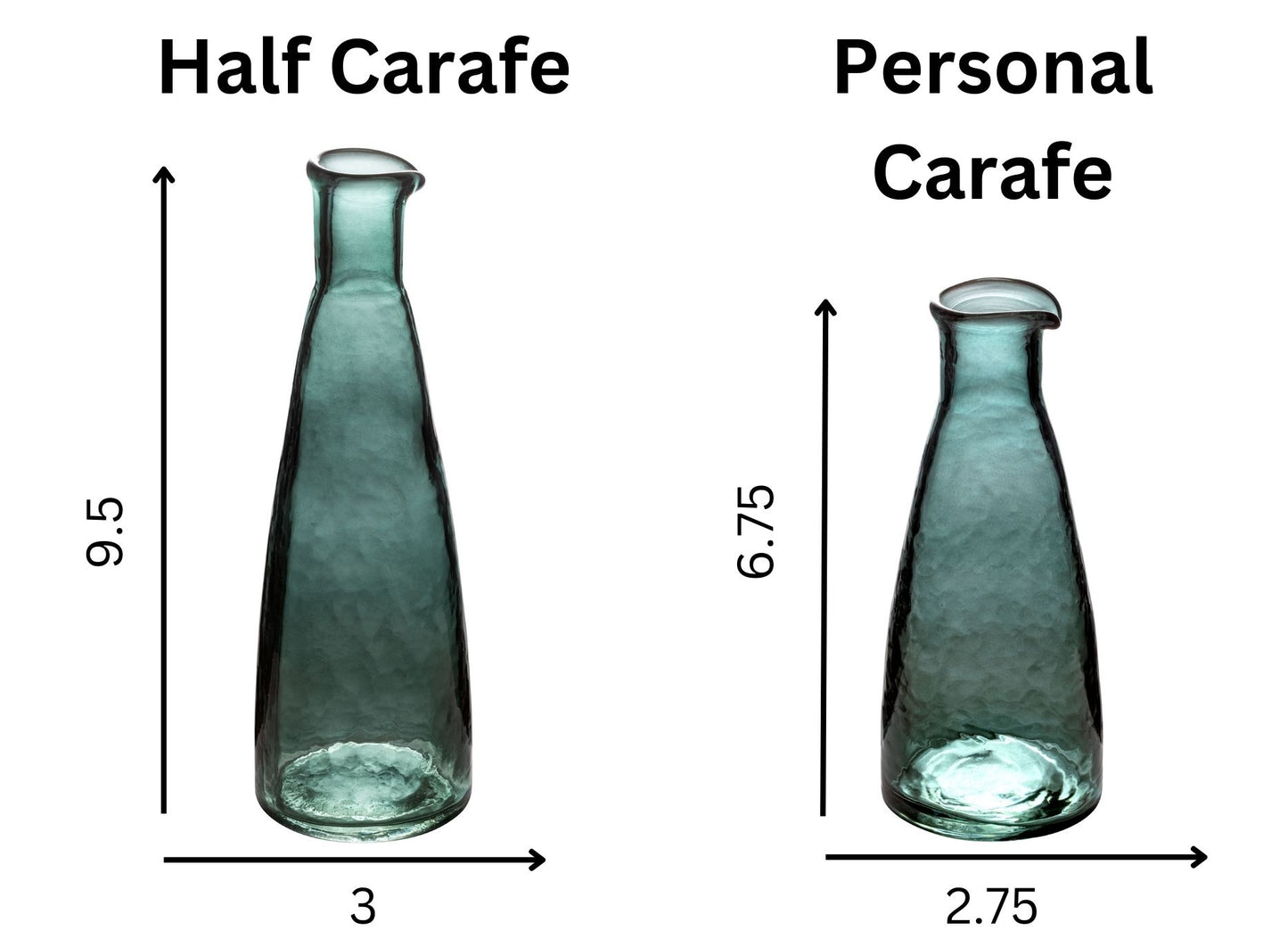 Clear Personal Hammered Carafe