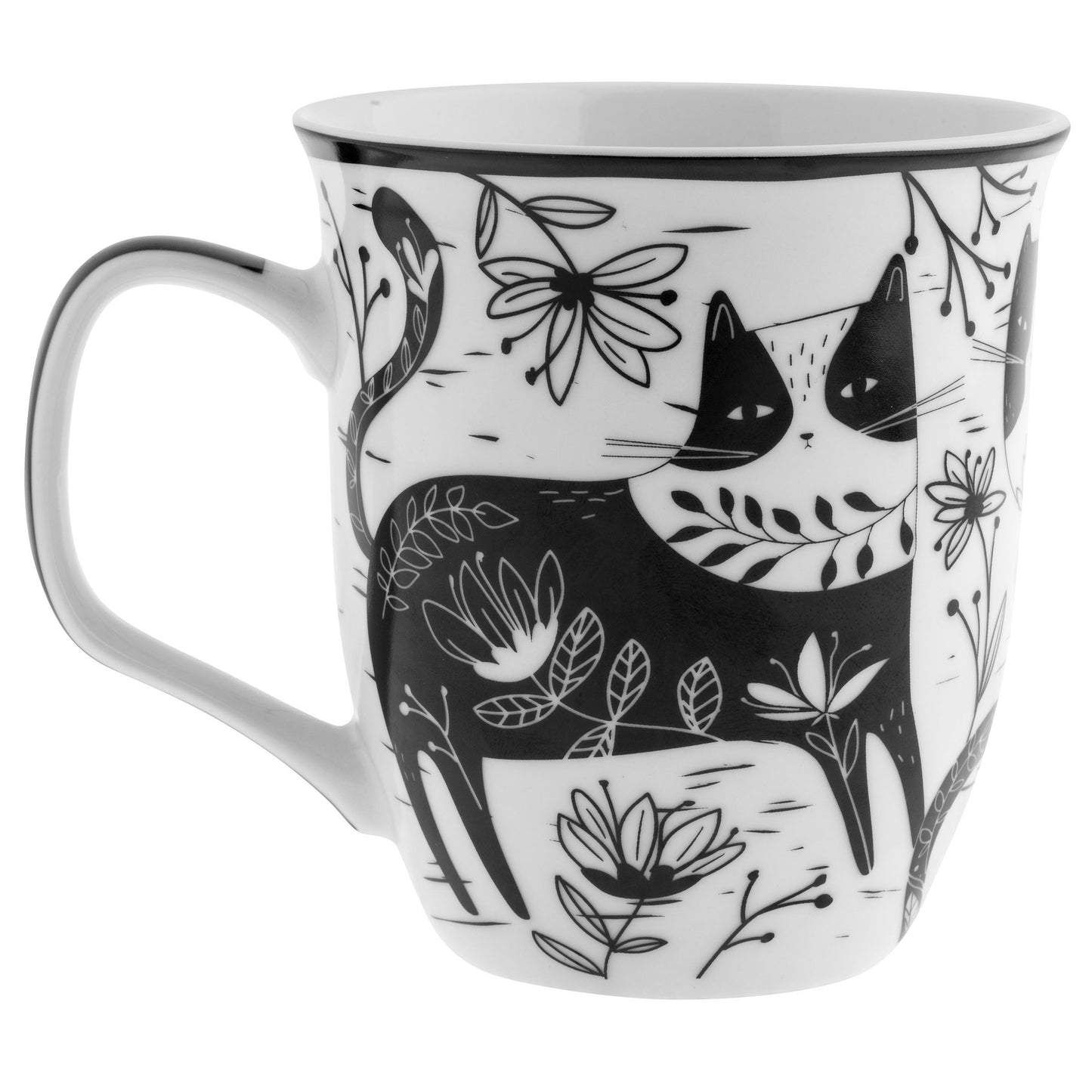 Cat Boho Mug back view.
