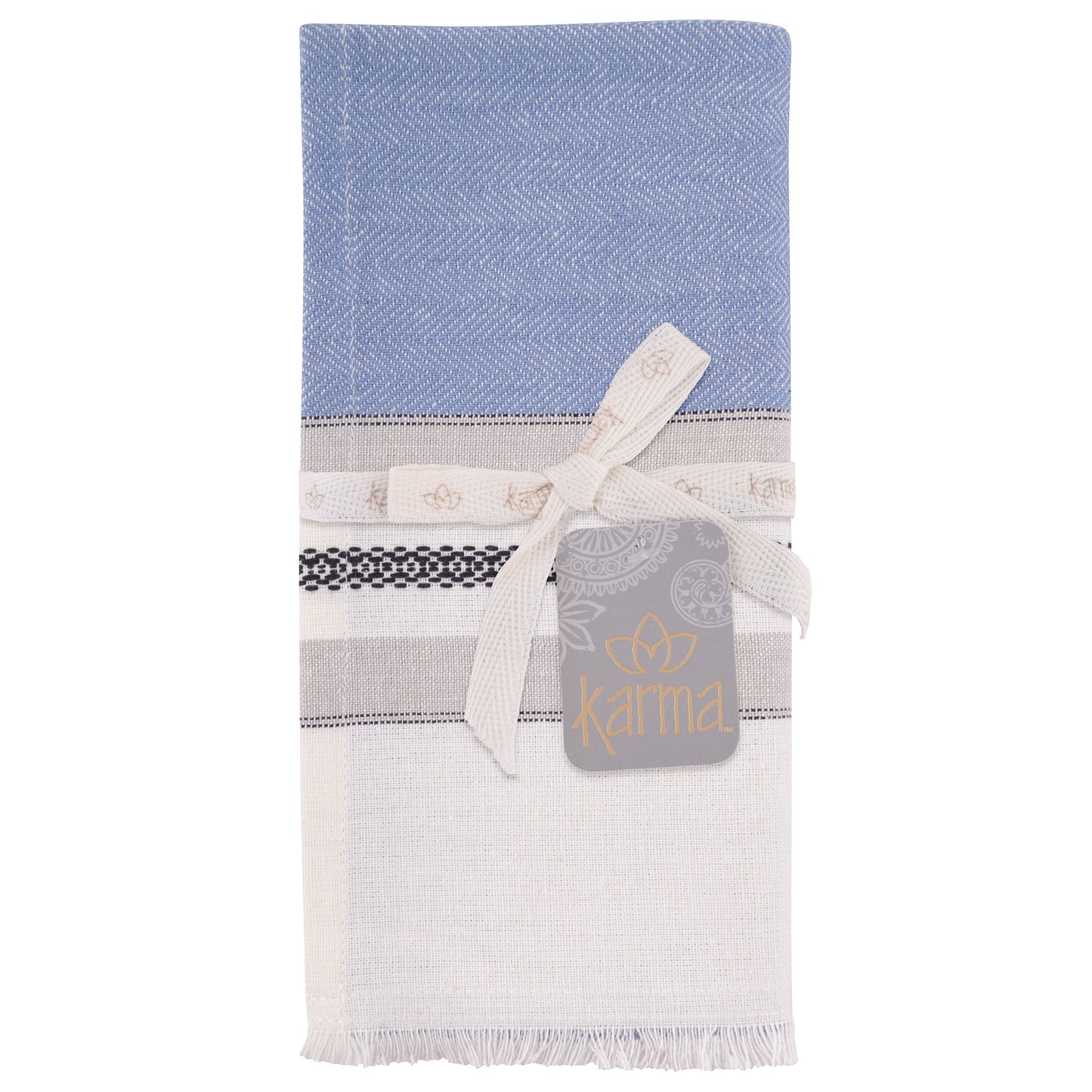 Periwinkle Lisbon Dinner Napkins packaging view.