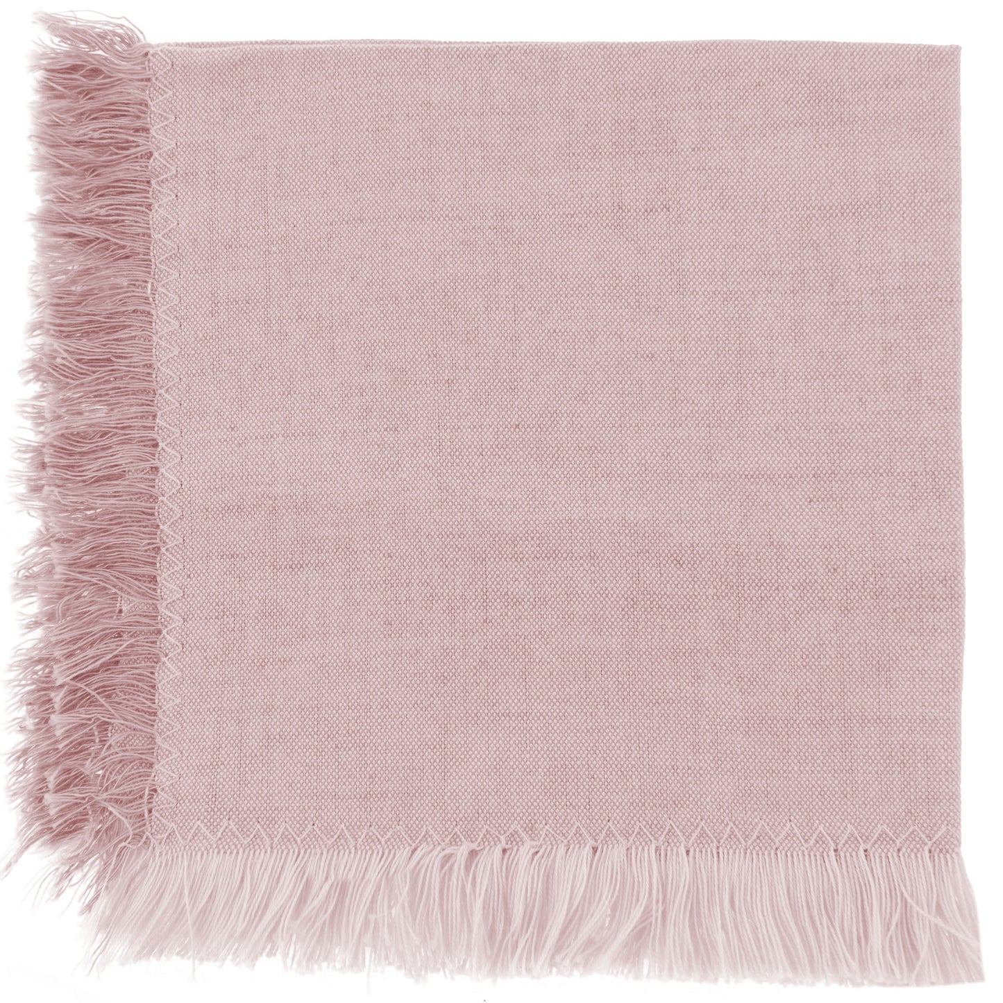 Blush Fringed Cocktail Napkins Set individual view.