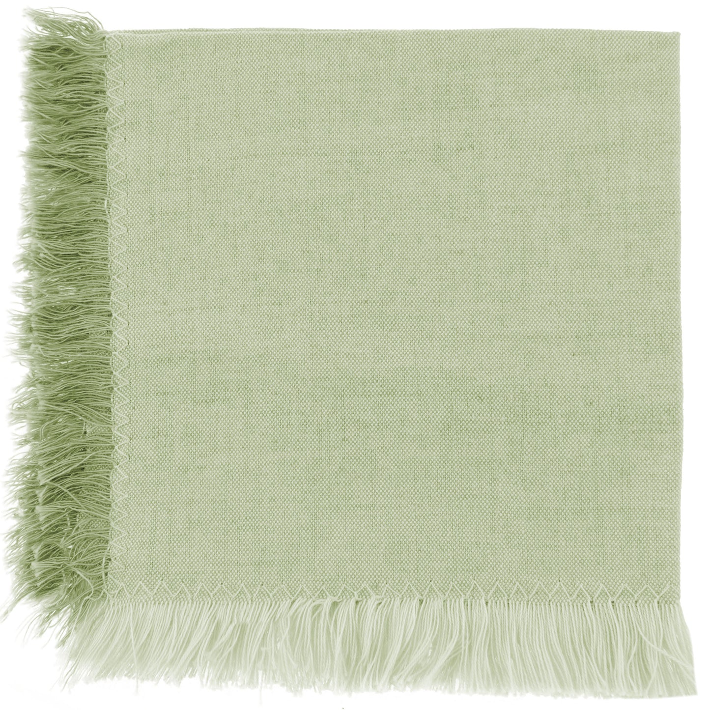 Green Fringed Cocktail Napkins Set individual view.