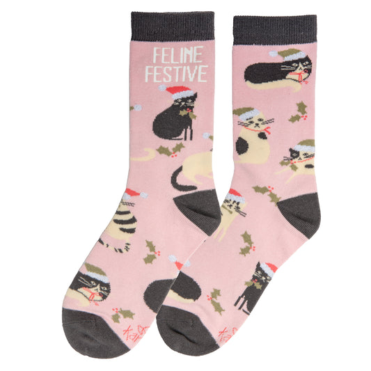 Feline Festive Holiday Socks