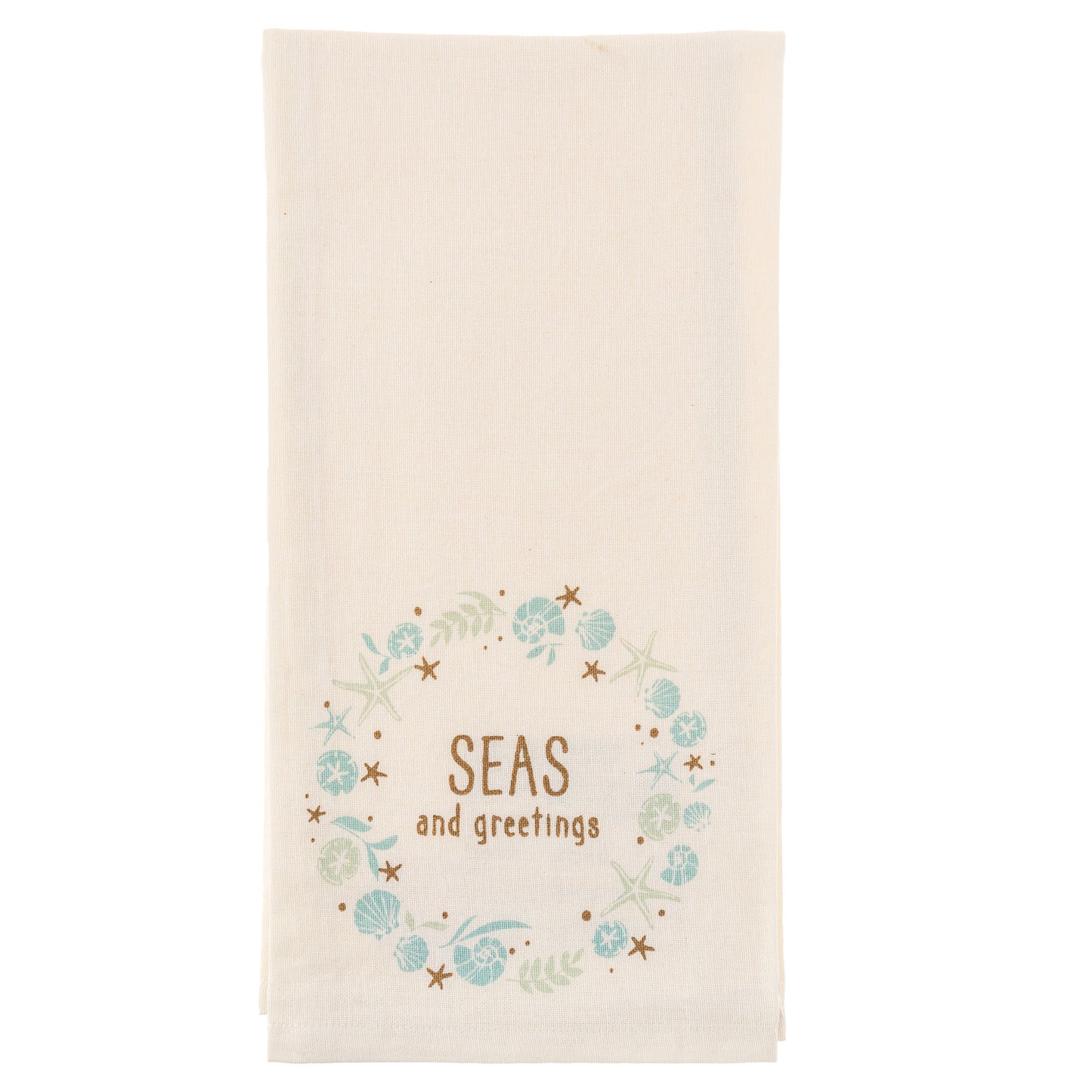 Seas and Greetings Holiday Tea Towel