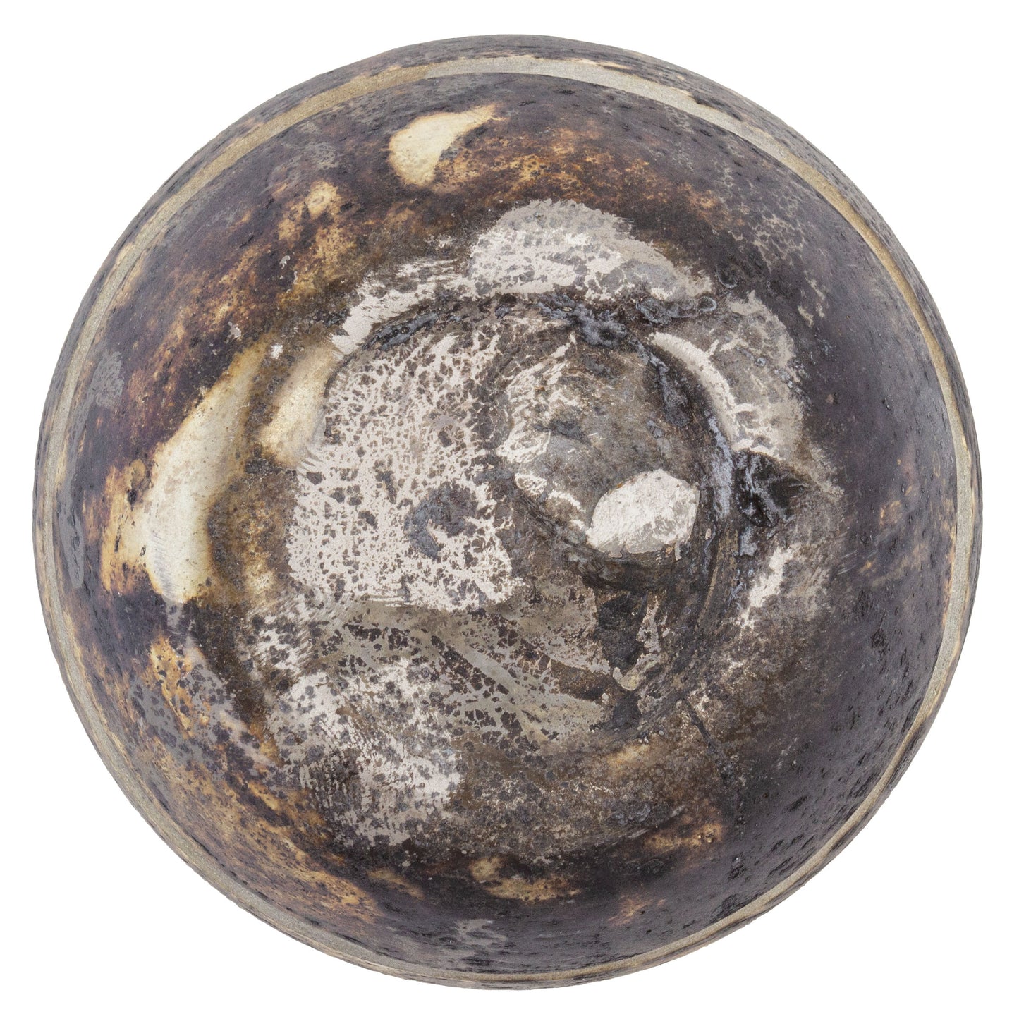 Medium Barrel Rustic Mercury Glass Votive bottom view.