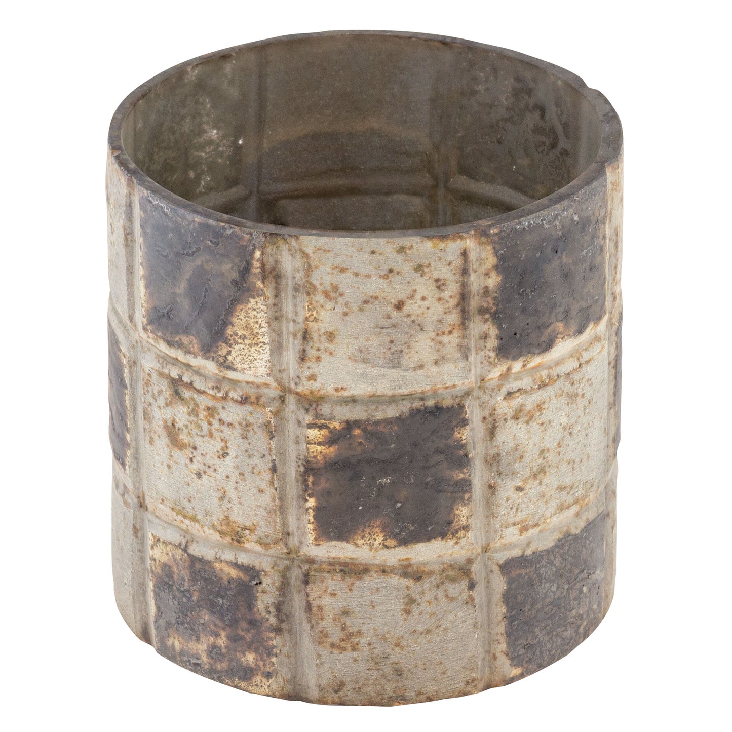 Small Straight Rustic Mercury Glass Votive