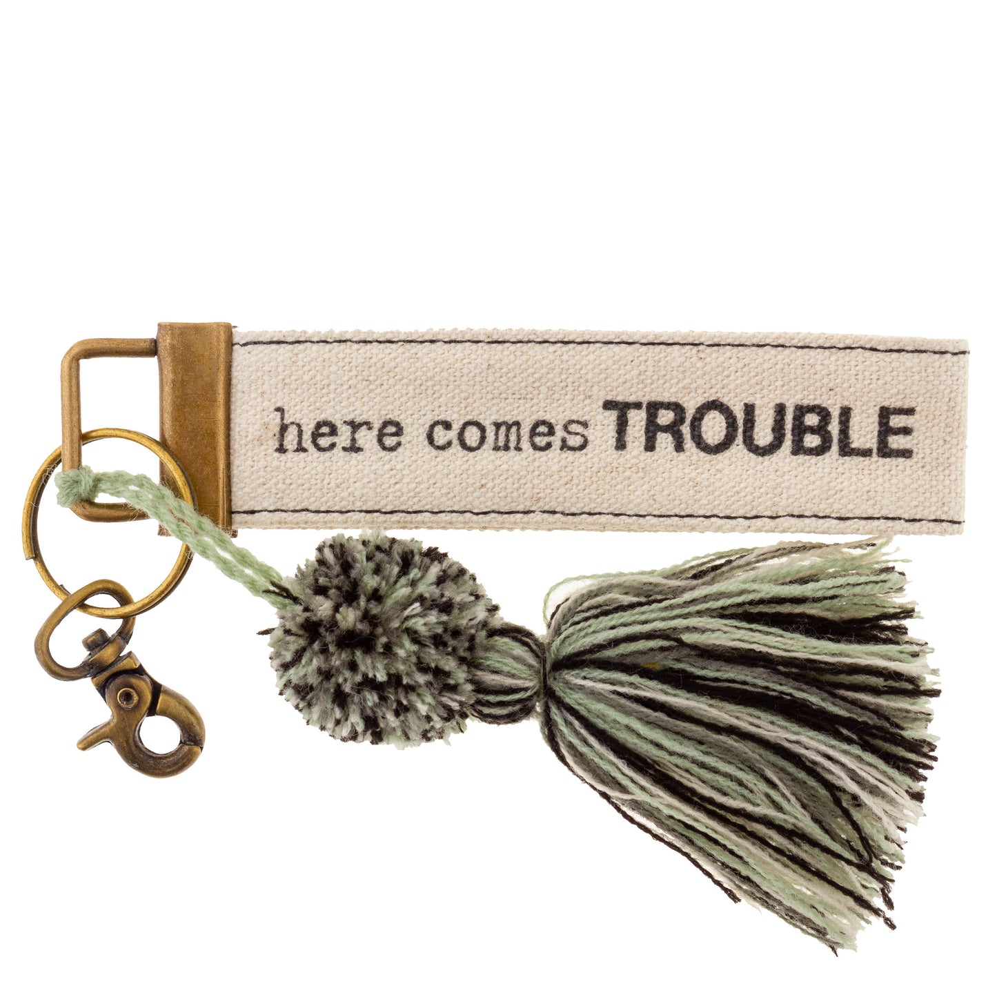 Trouble Canvas Tassel Keychain