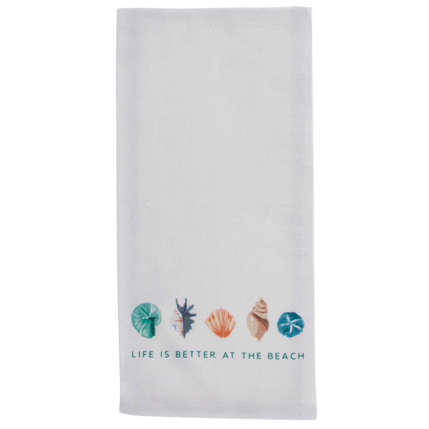 Sea Shells Cotton Tea Towel w/ Cutting Board