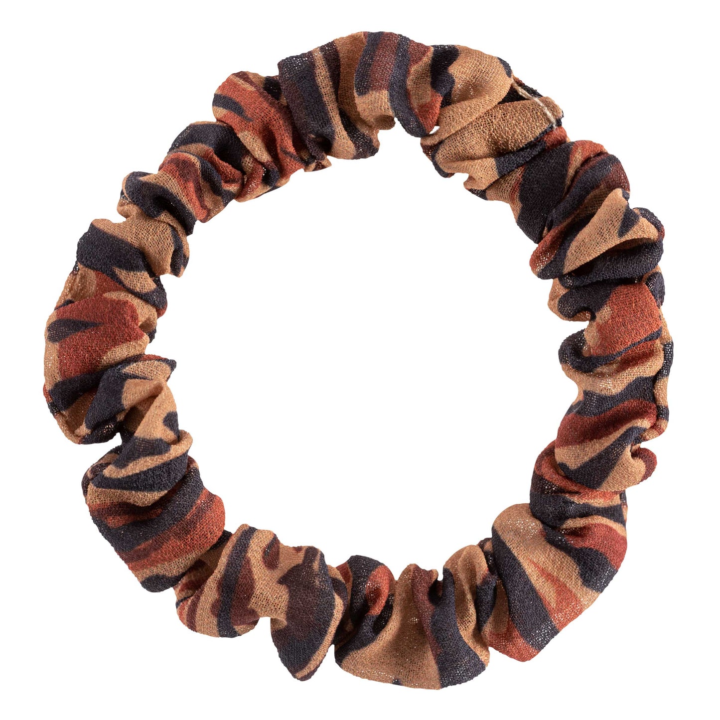 Leopard Slim Scrunchies brown and black striped scrunchie view.