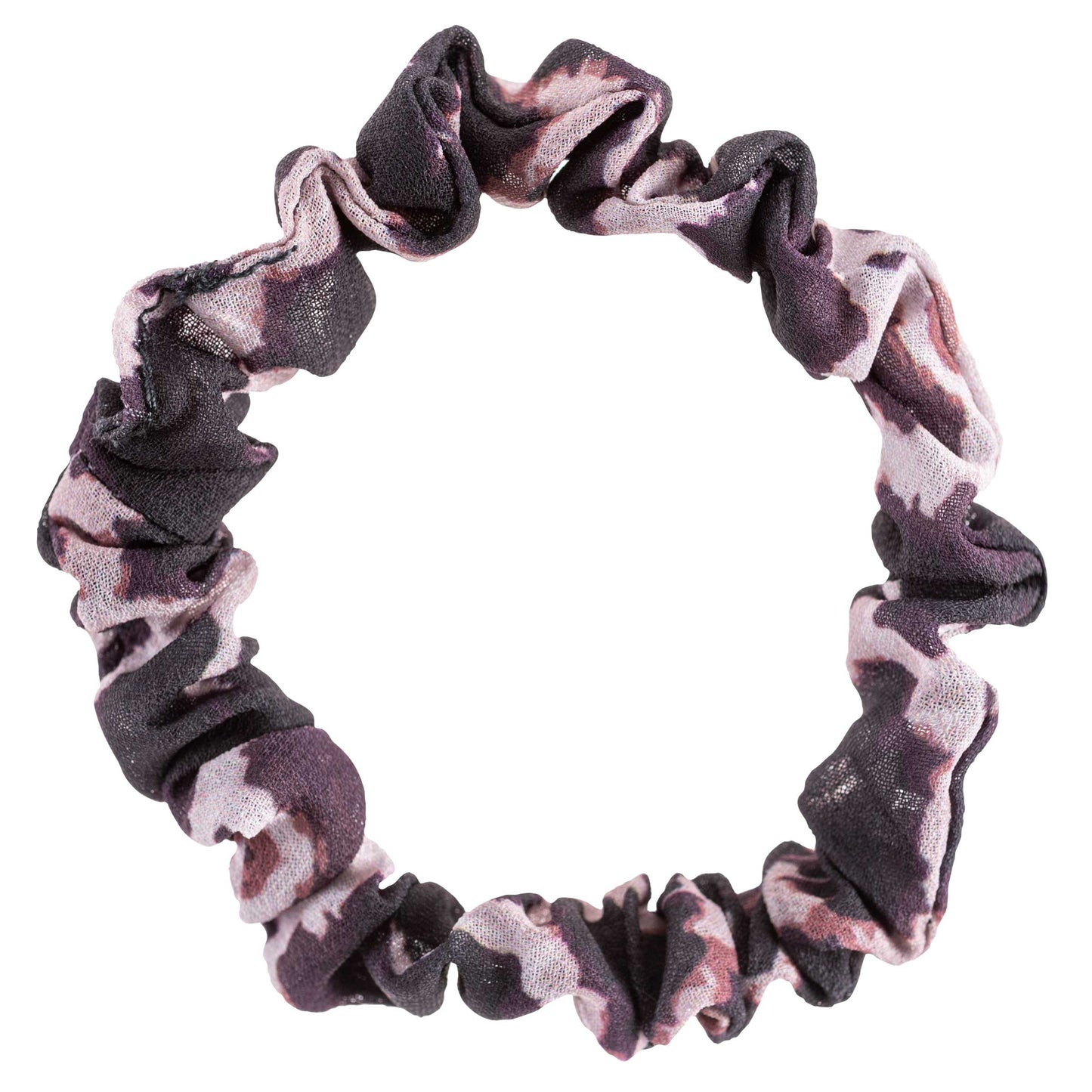 Leopard Slim Scrunchies black and white scrunchie view.