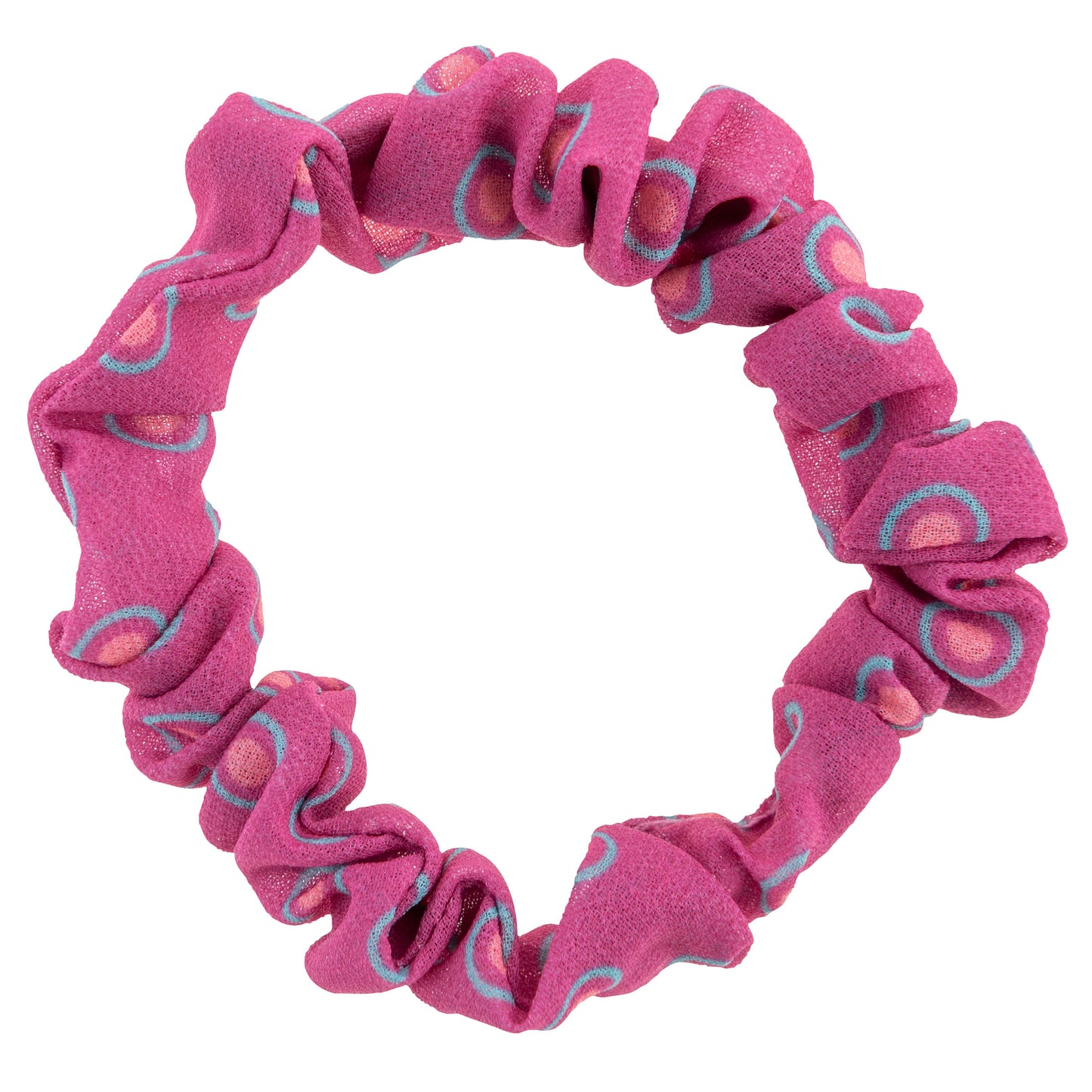 Blush Floral Slim Scrunchies pink and white circle designs scrunchie view.