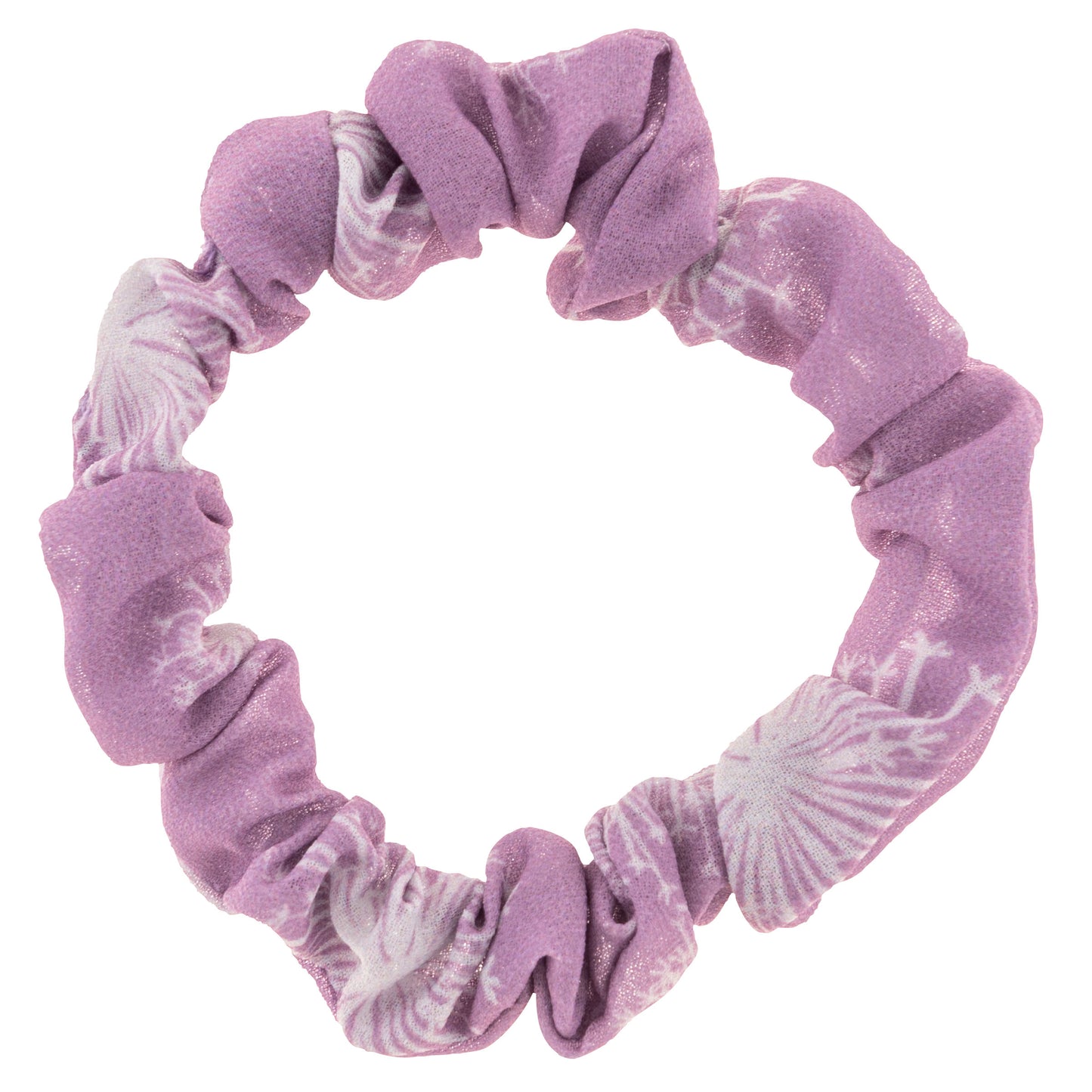 Lilac Slim Scrunchies purple and white lined scrunchie view.