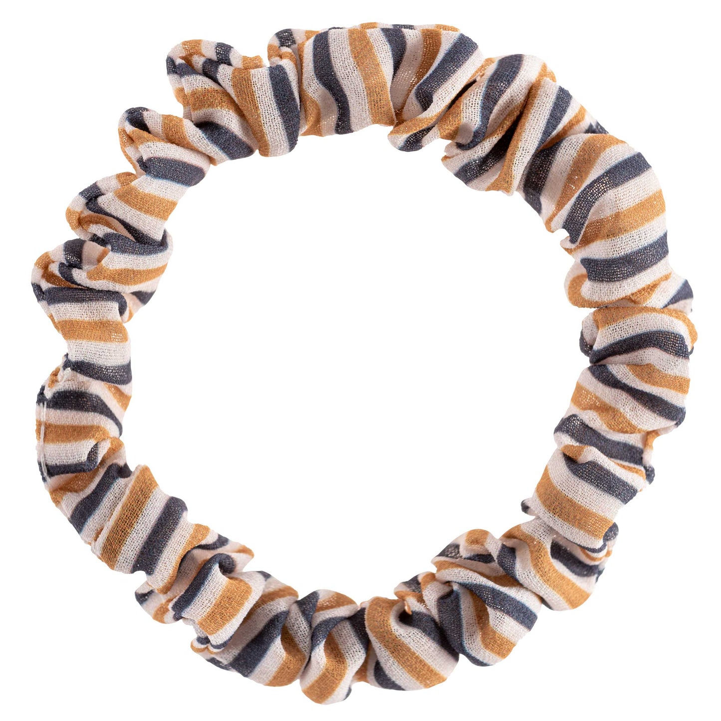 Bee Slim Scrunchies black and yellow striped scrunchie view.