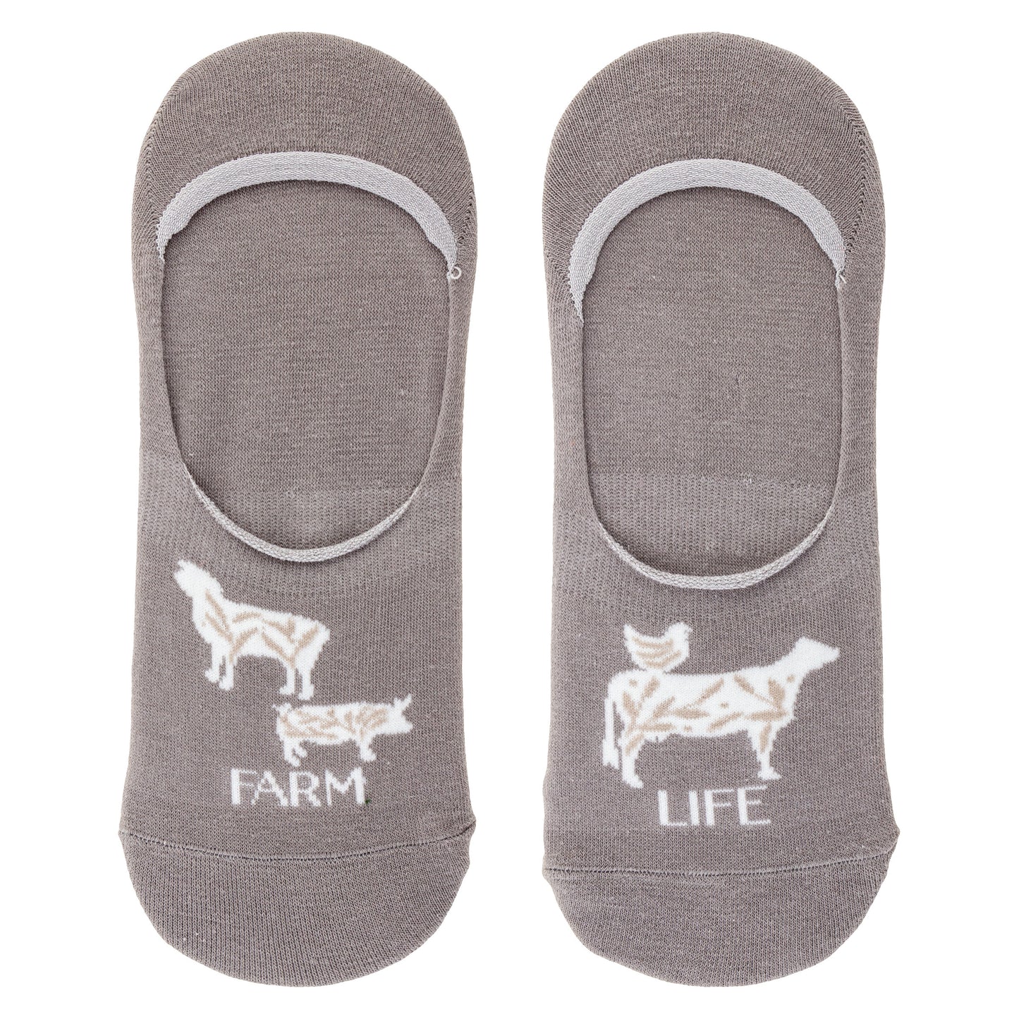 Farm No Show Socks gray farm life socks view.