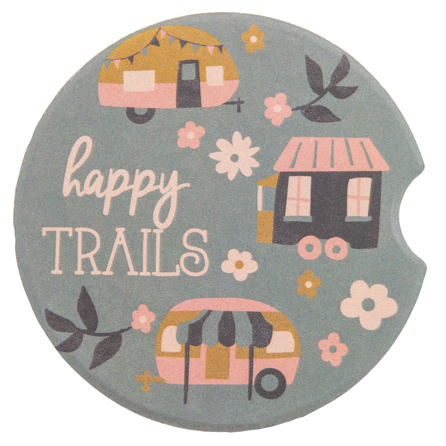 Camper Car Coasters happy trails coaster view.