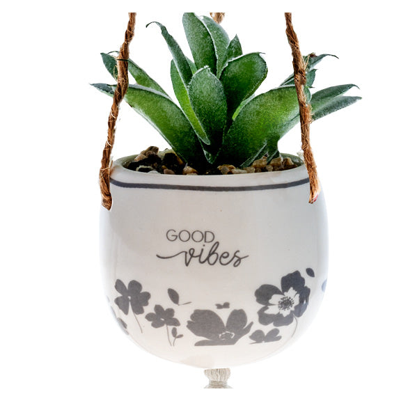 Good Vibes Hanging Succulent Pot