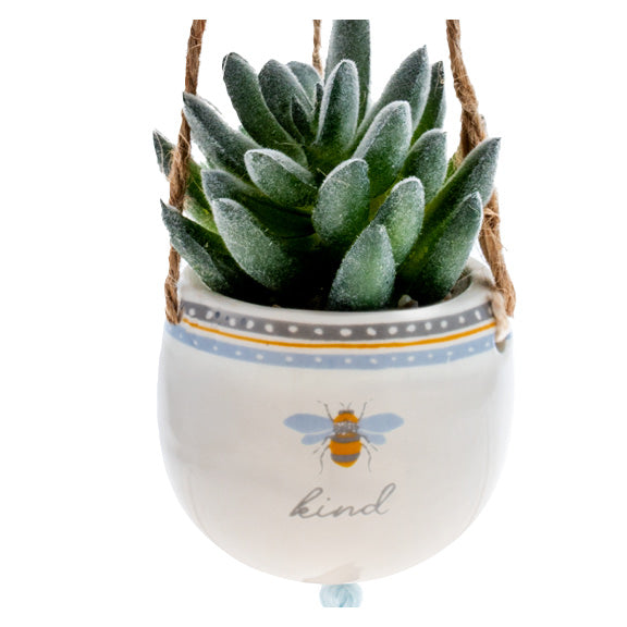 Bee Kind Hanging Succulent Pot
