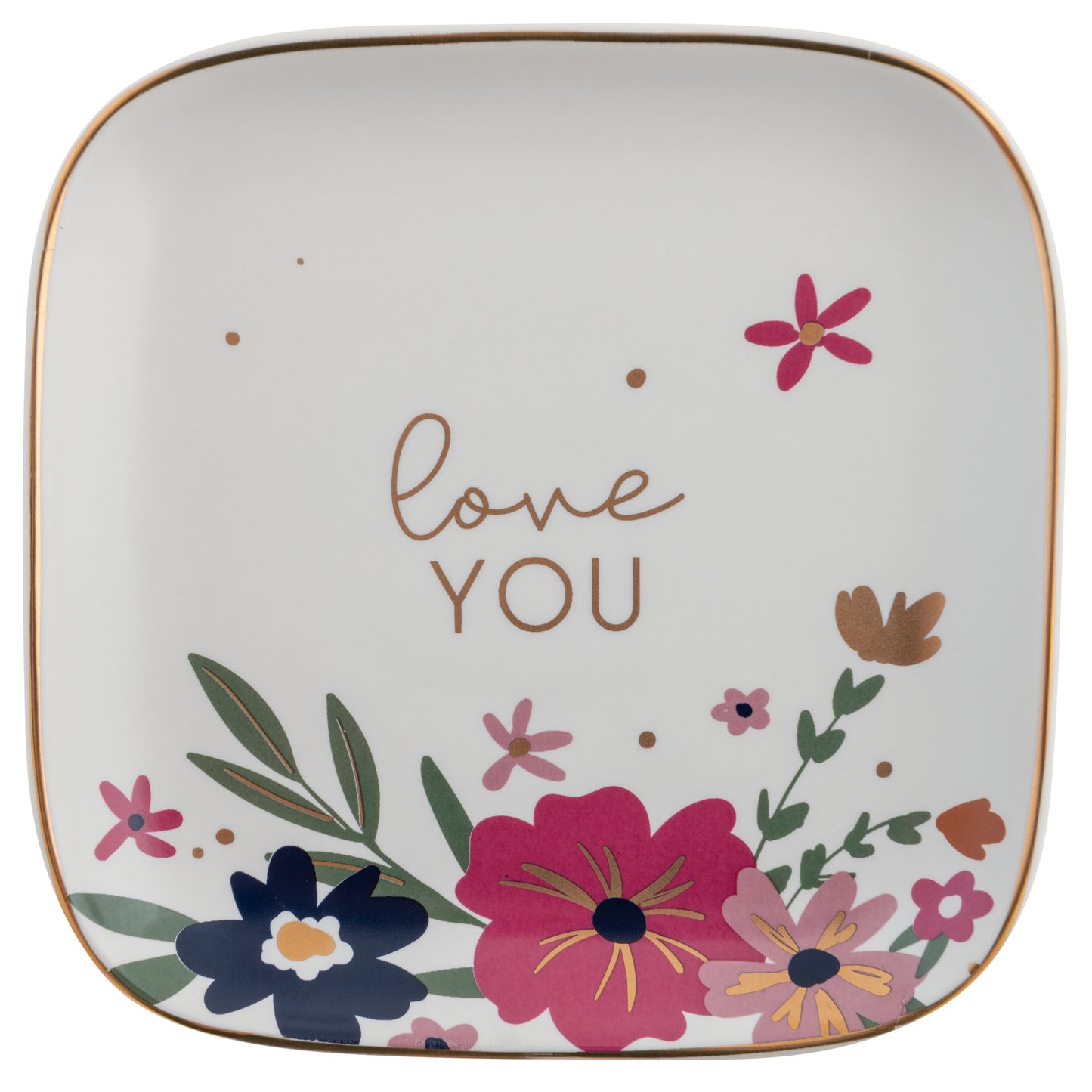 Love You Large Flora Square Trinket Tray