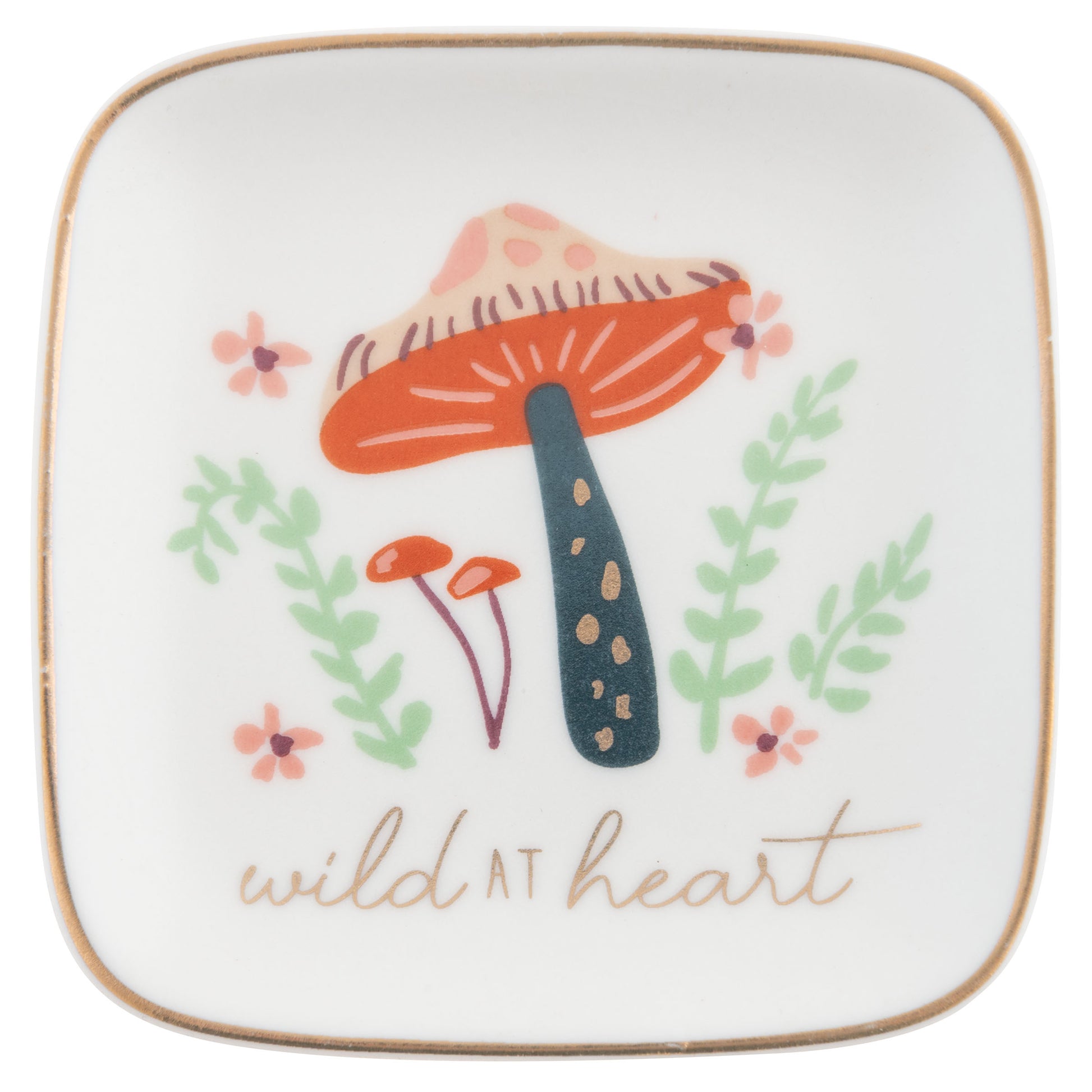 Mushroom Small Flora Square Trinket Tray