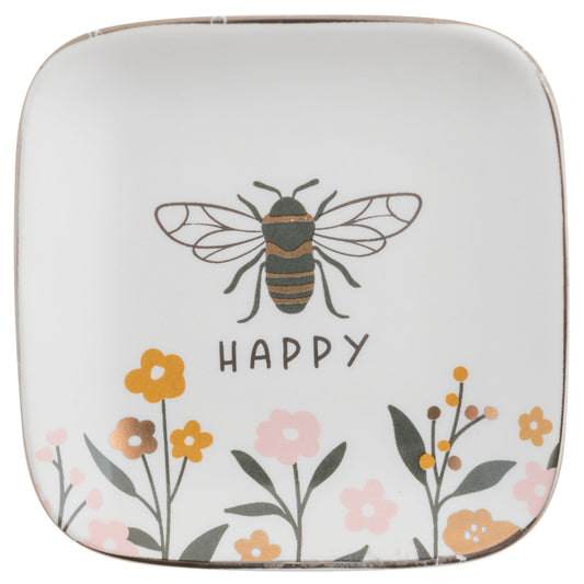 Bee Small Flora Square Trinket Tray