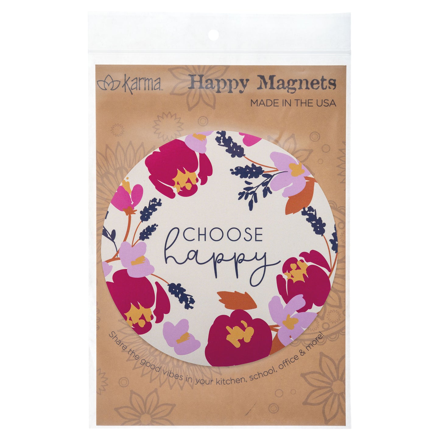 Choose Happy Happy Magnet packaging view.