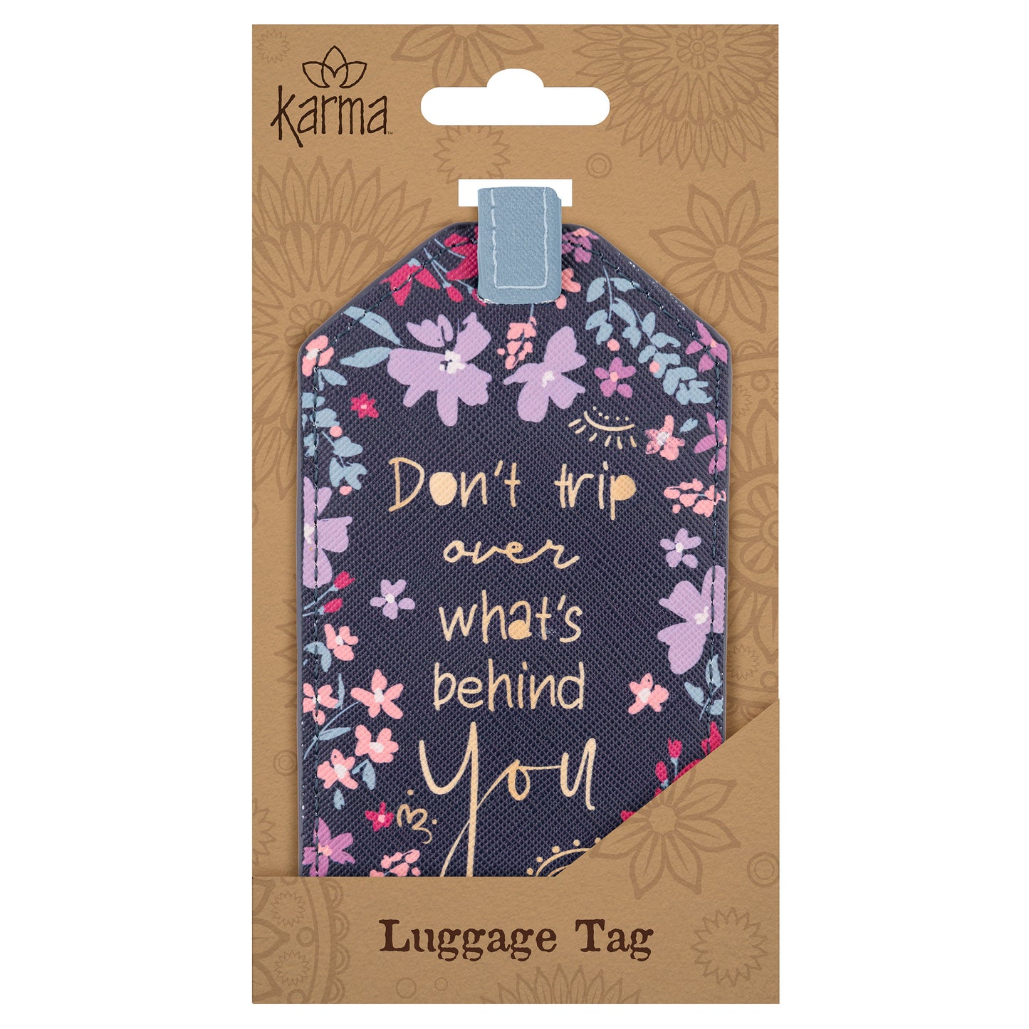 Navy Floral Luggage Tags