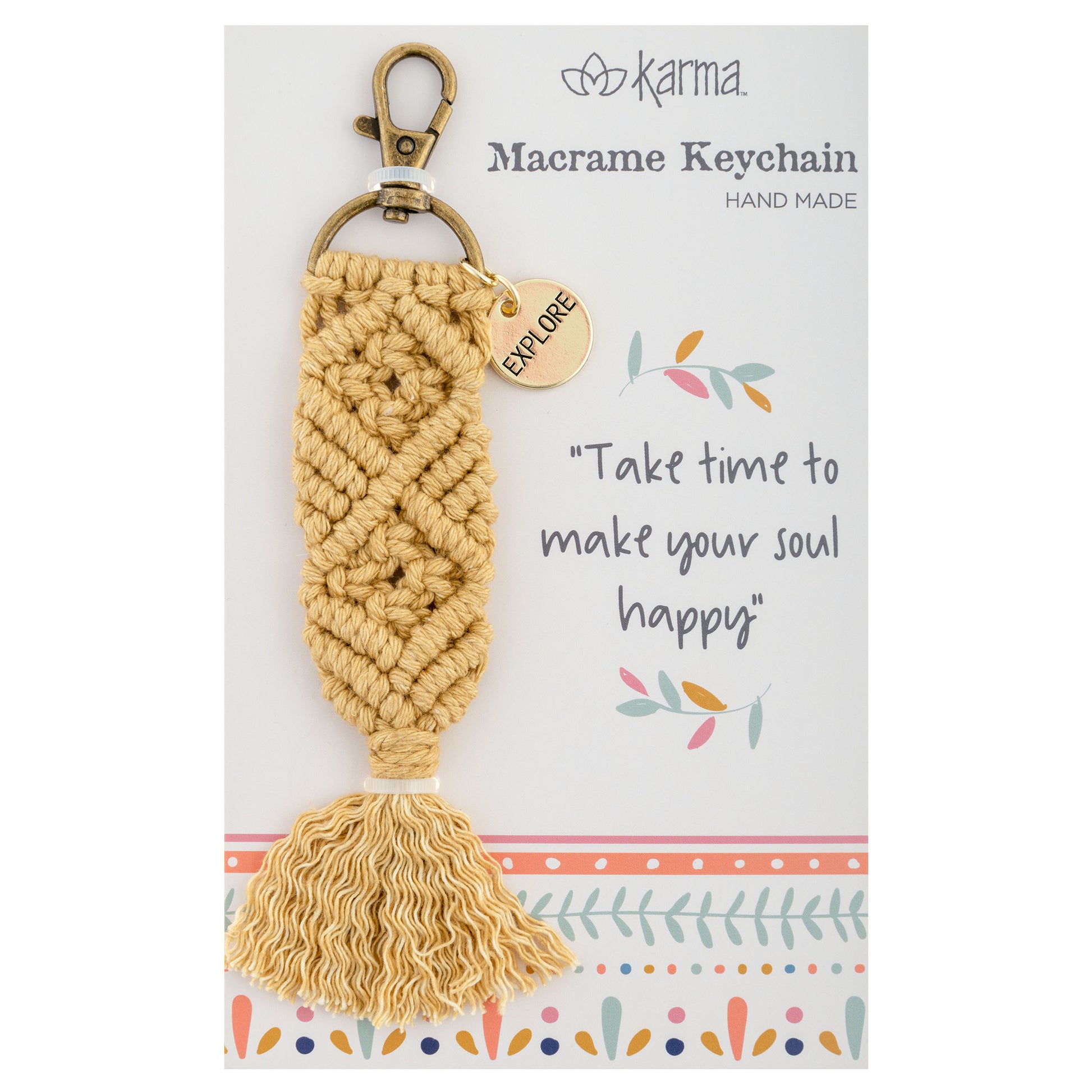 Explore Macrame Keychain packaging view.