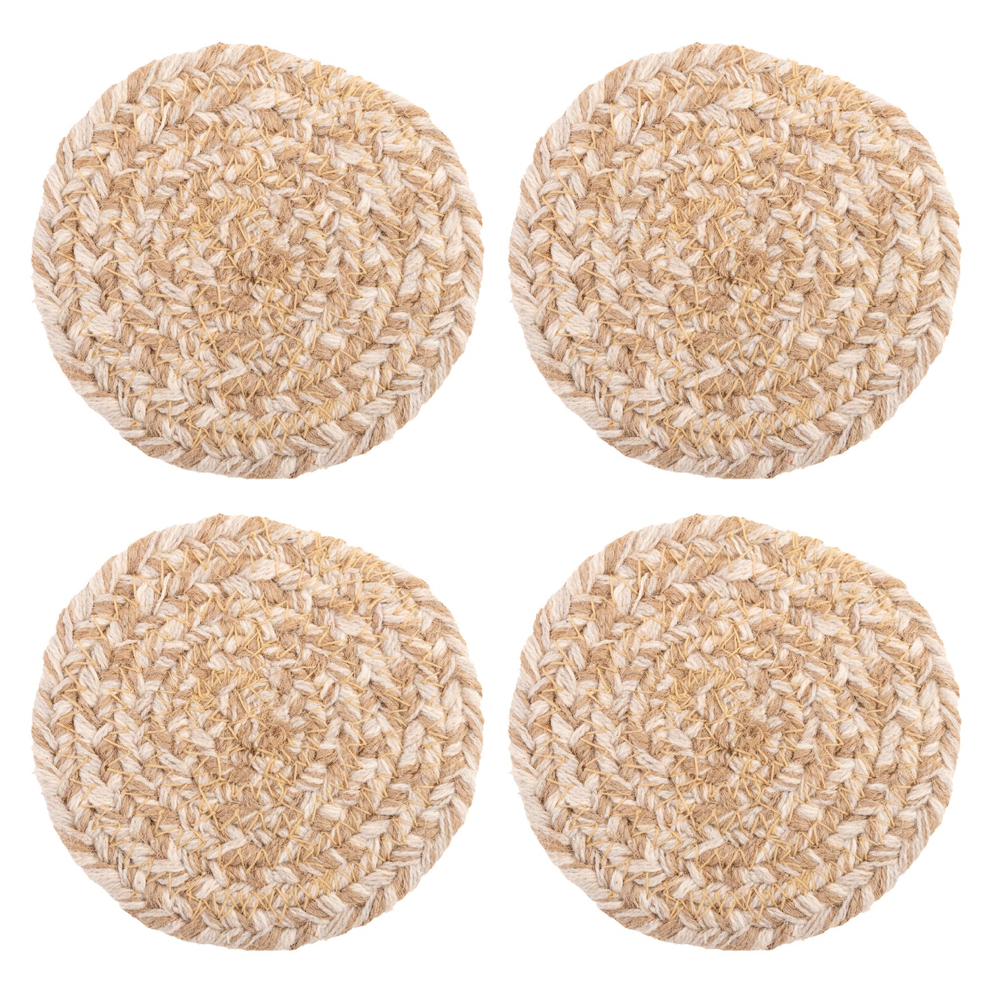 Marina Round Woven Coasters set of four view.