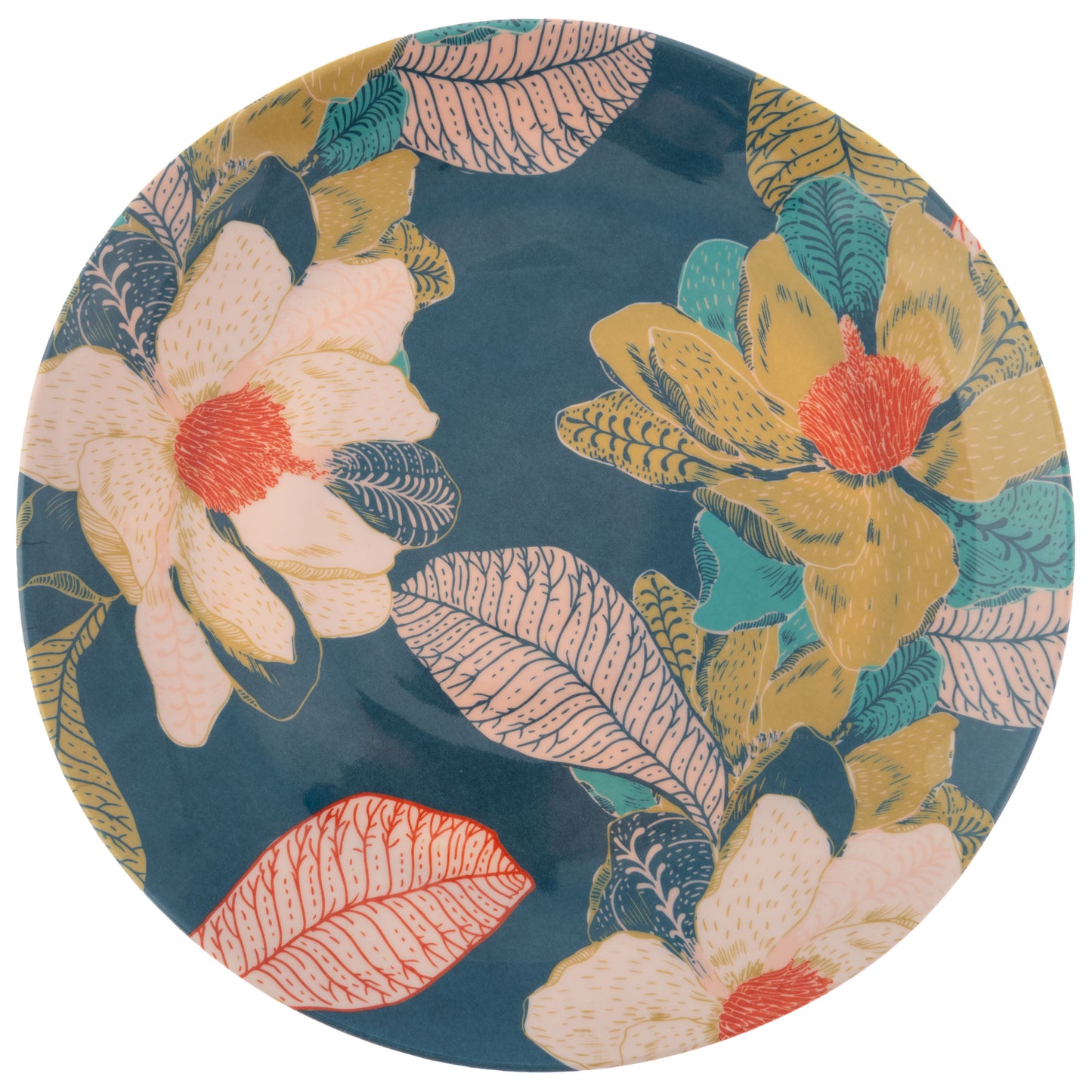 Seaside Floral Melamine Salad Plates individual view.