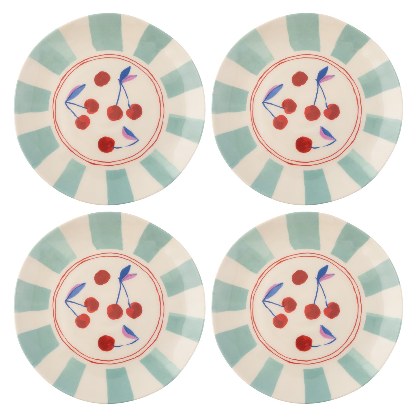 Cherries Melamine Salad Plates