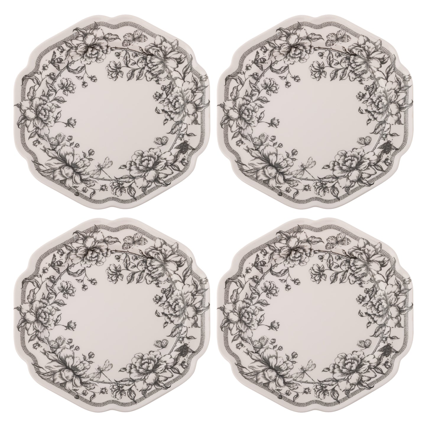 Isabella Melamine Dinner Plates set of four view.
