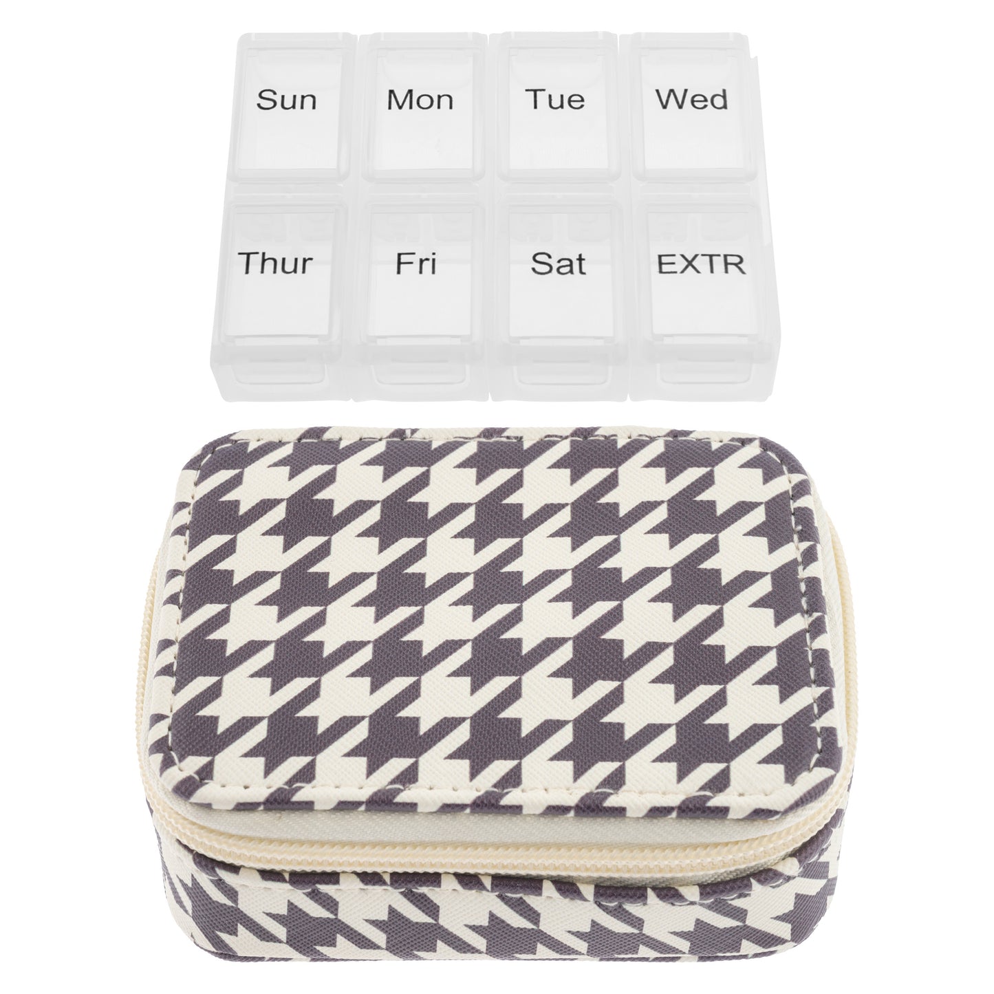 Houndstooth Travel Pill Case