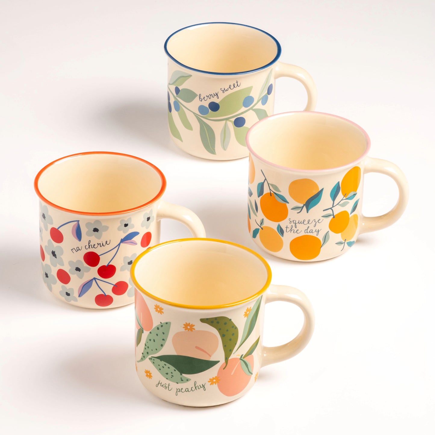 Camp mugs on a white background