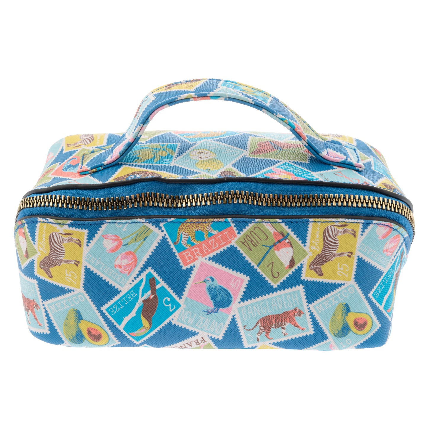 Stamps mini zip cosmetic bag