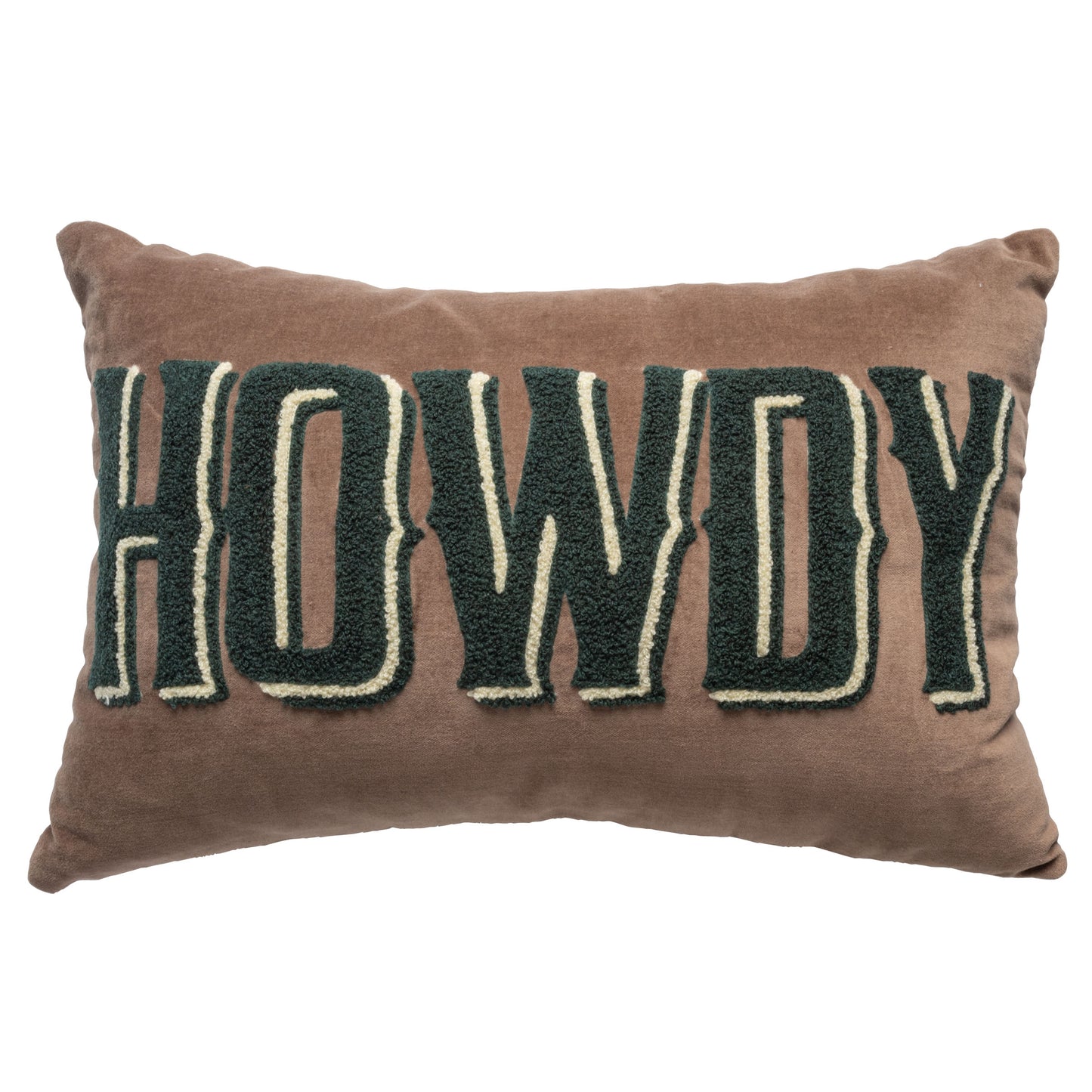 Howdy Lumbar Velvet Pillow