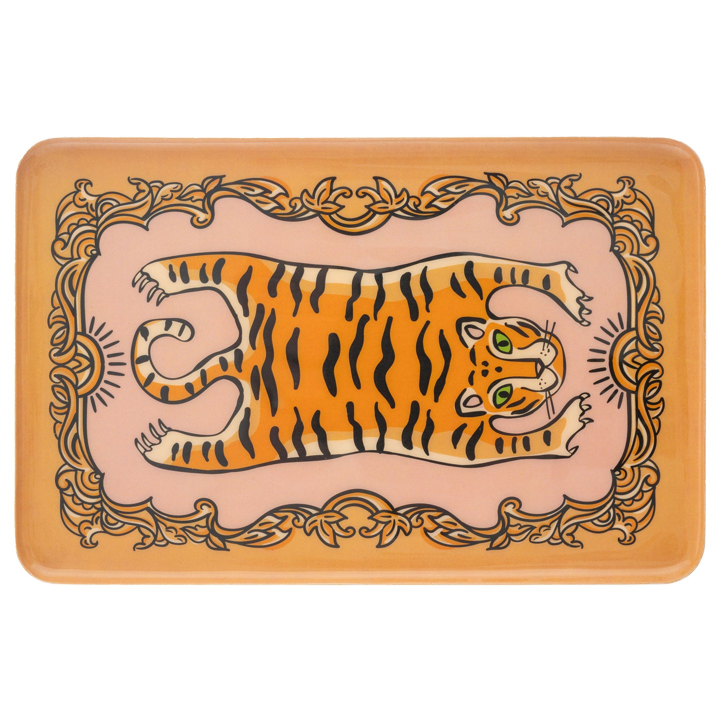 Tiger Large Rectangle Enamel Trays