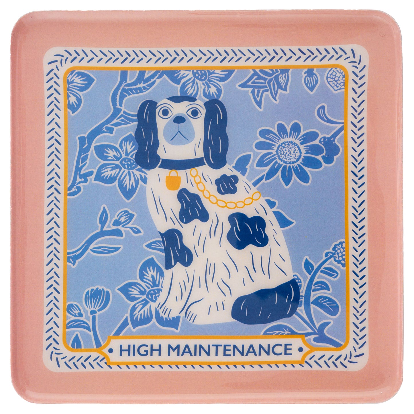 Staffordshire Dog Large Square Enamel Trays
