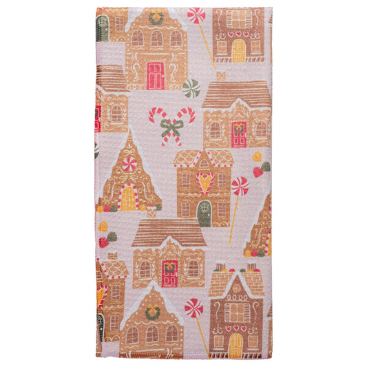 Gingerbread Waffle Weave Tea Towel