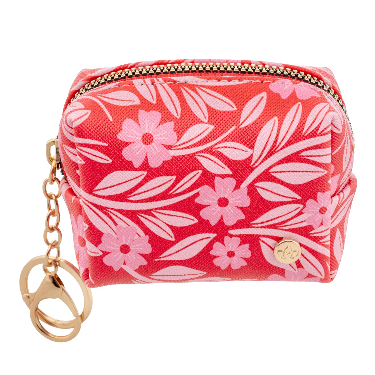 Red Floral Keychain Pouch