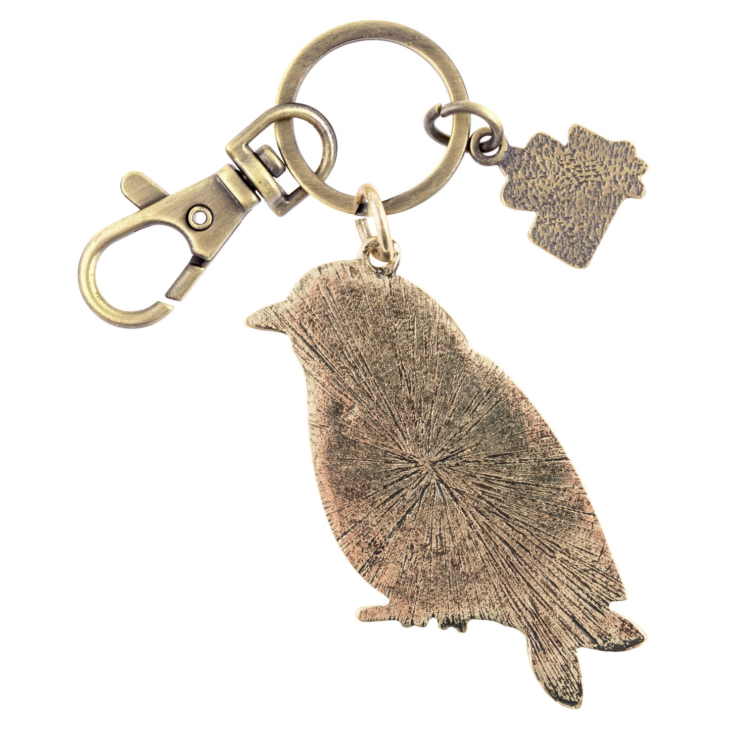 Bird Enamel Keychains back view.