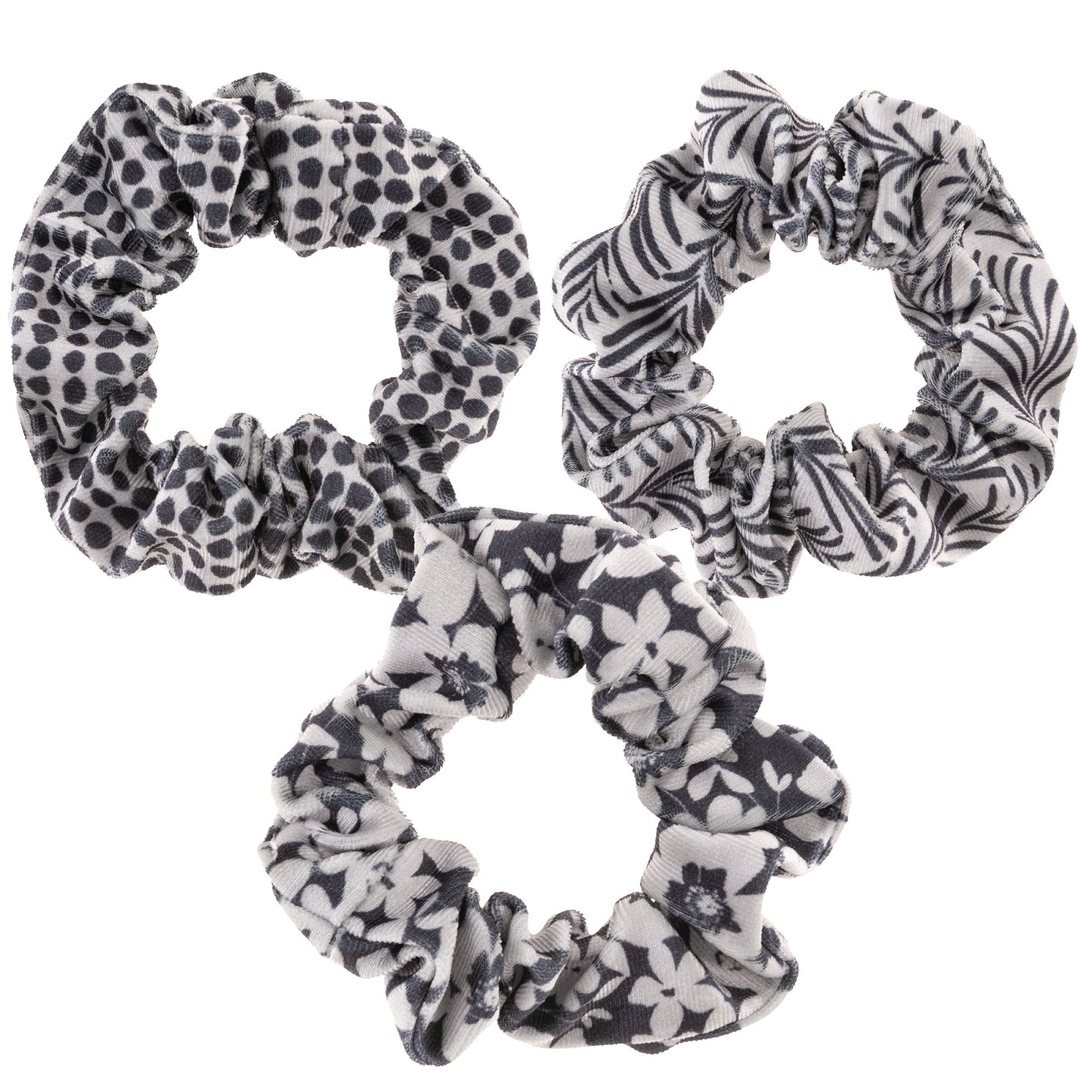 Ink Floral Velvet Scrunchies