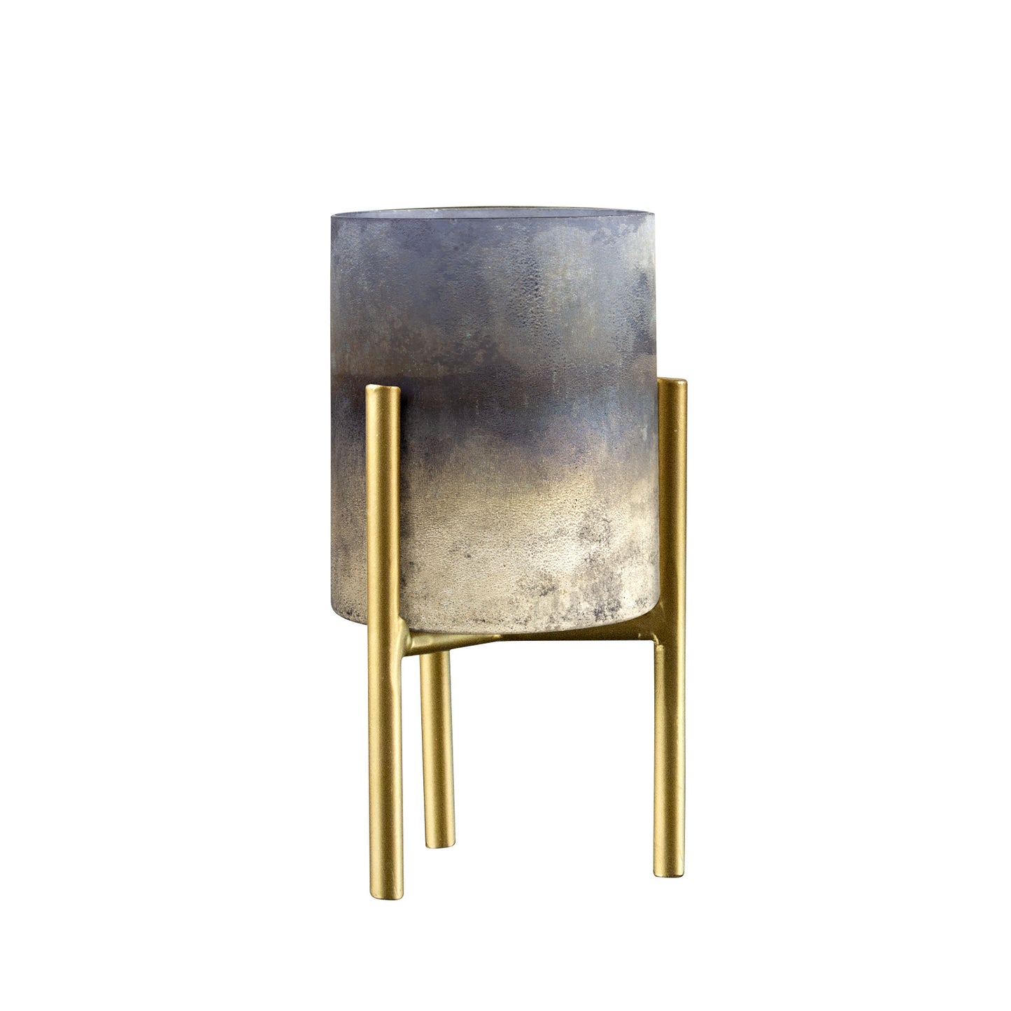 Silver Short Mercury Glass Candle Holder