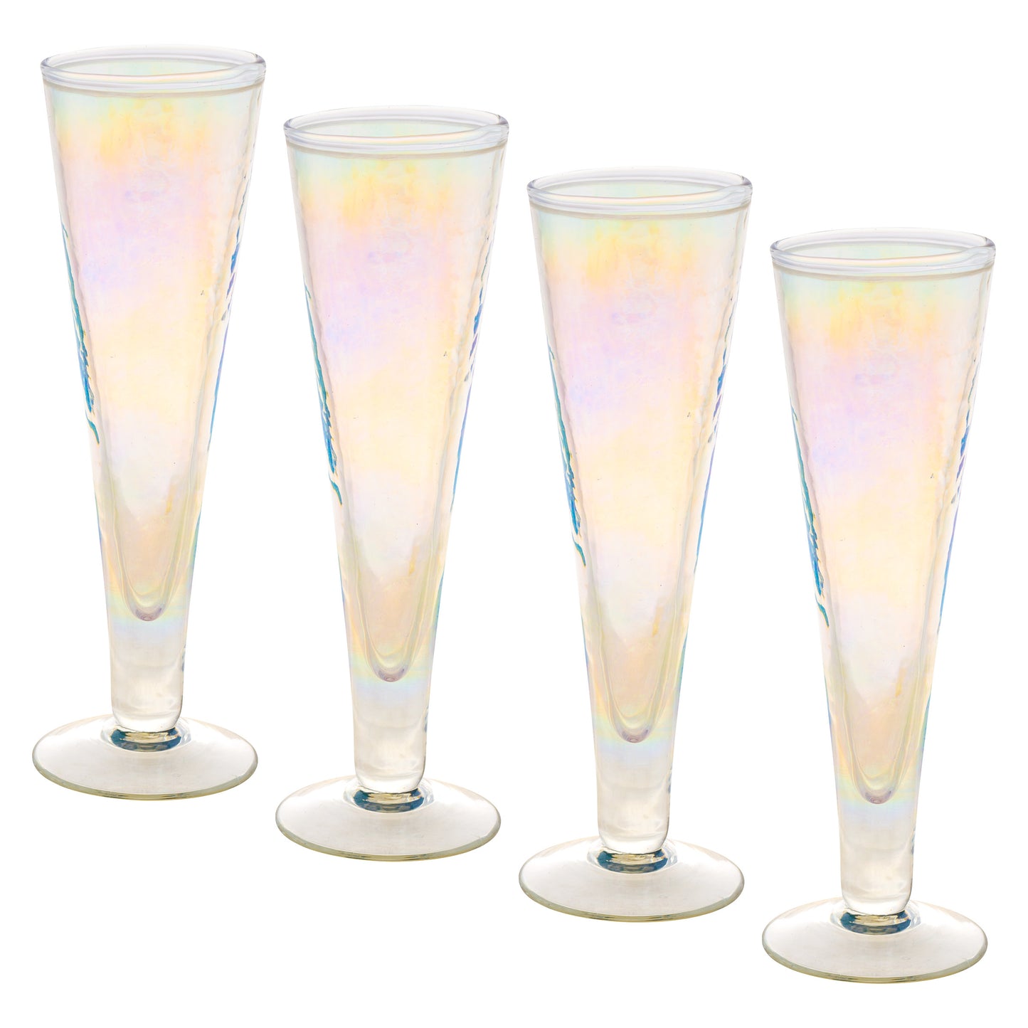 Iridescent Catalina Champagne Flute Set of four view.