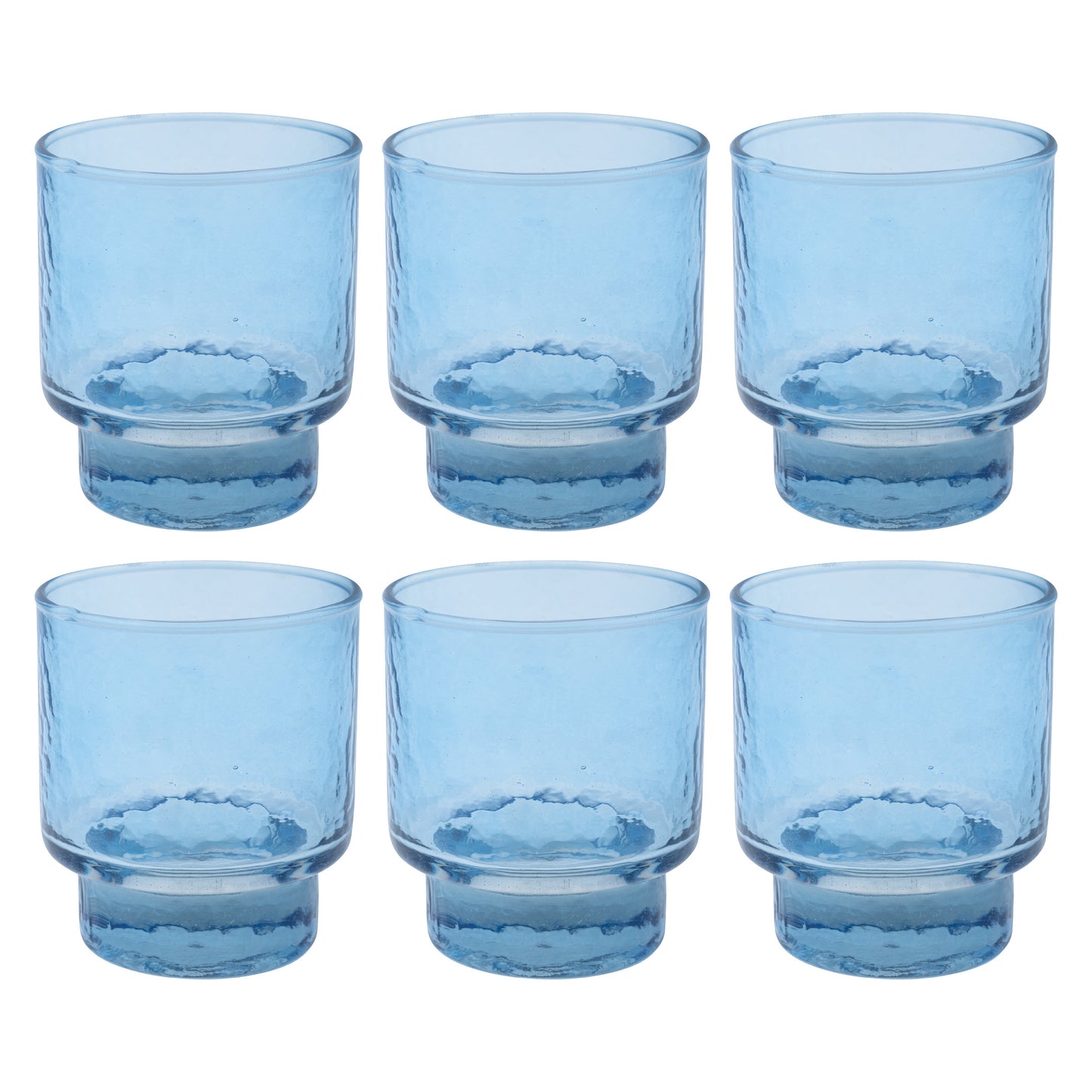 Indigo Set of Six Stacking Glasses