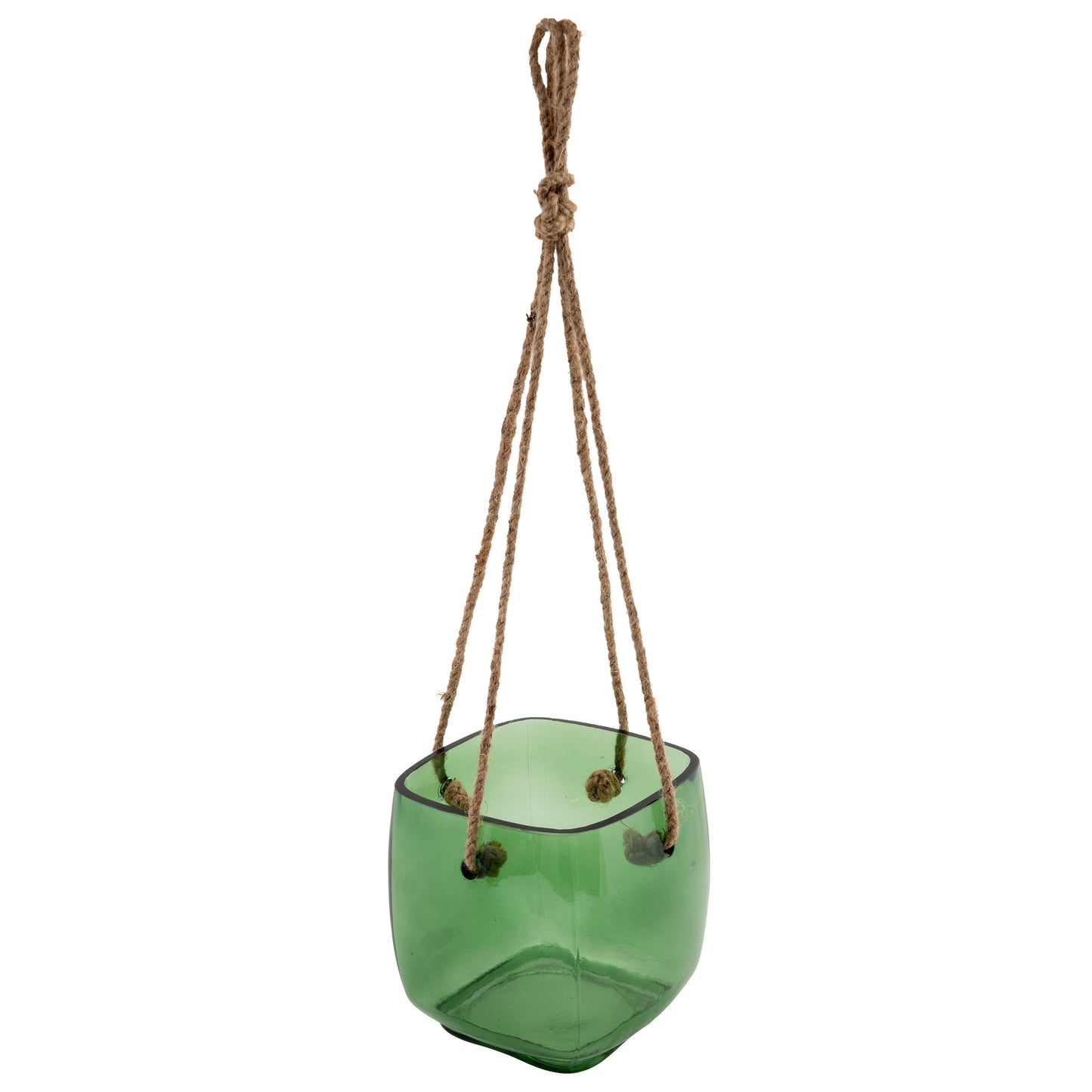 Emerald Hand Blown Hanging Glass Vases