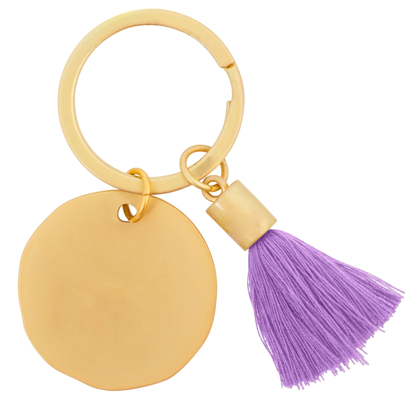 Blessed Round Tassel Key Chains back view.