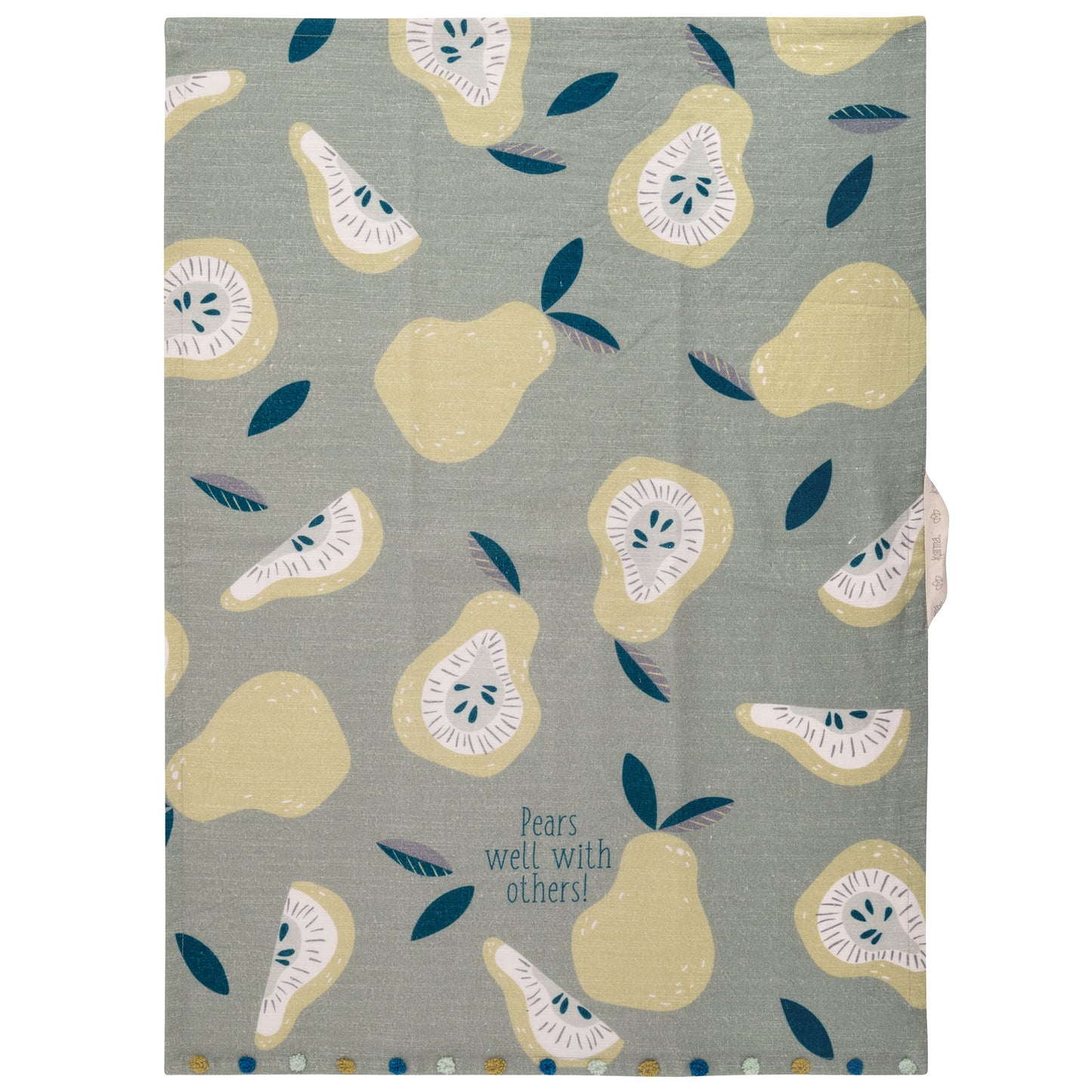 Pear Eclectic Tea Towel unfolded view.