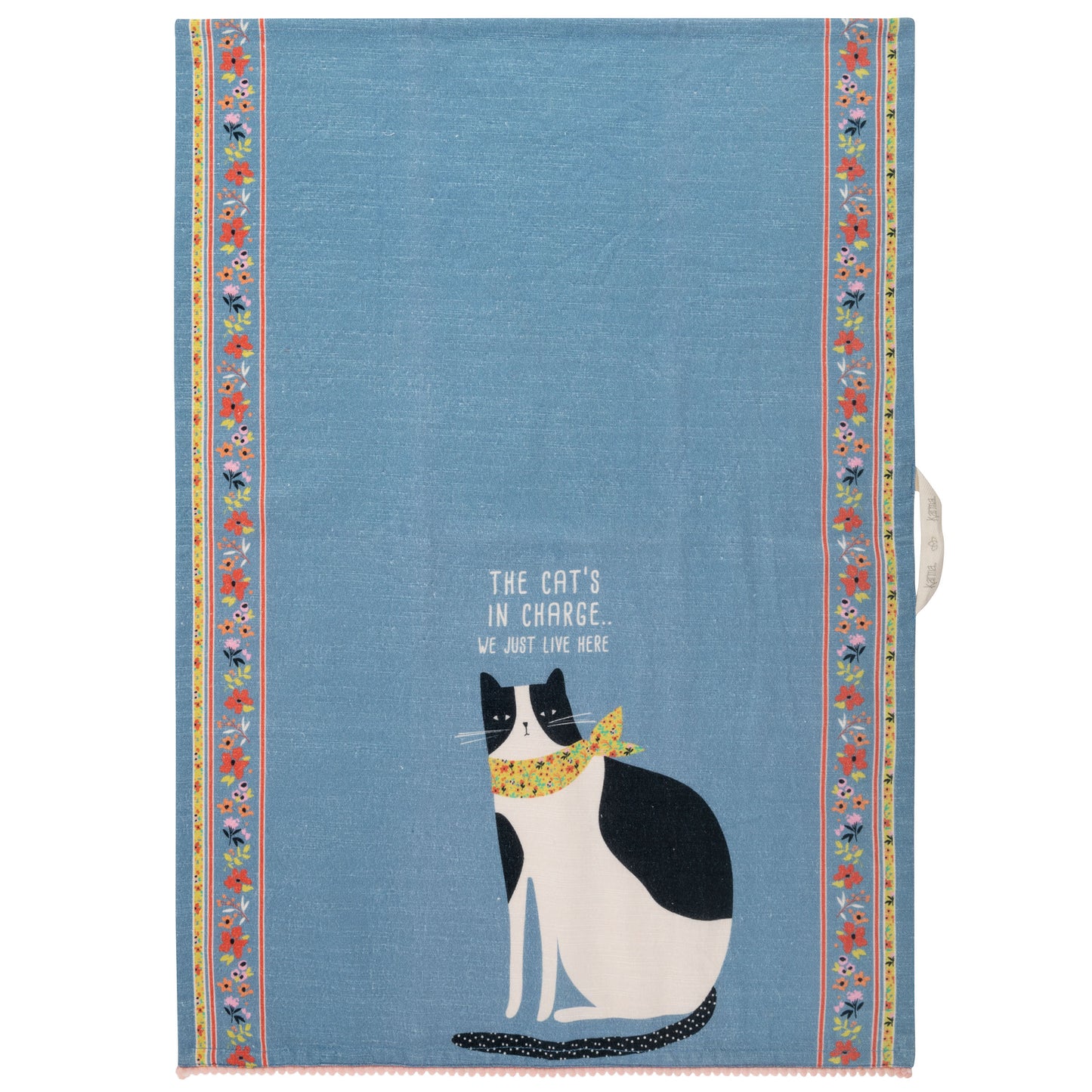 Cat Eclectic Tea Towel unfolded view.