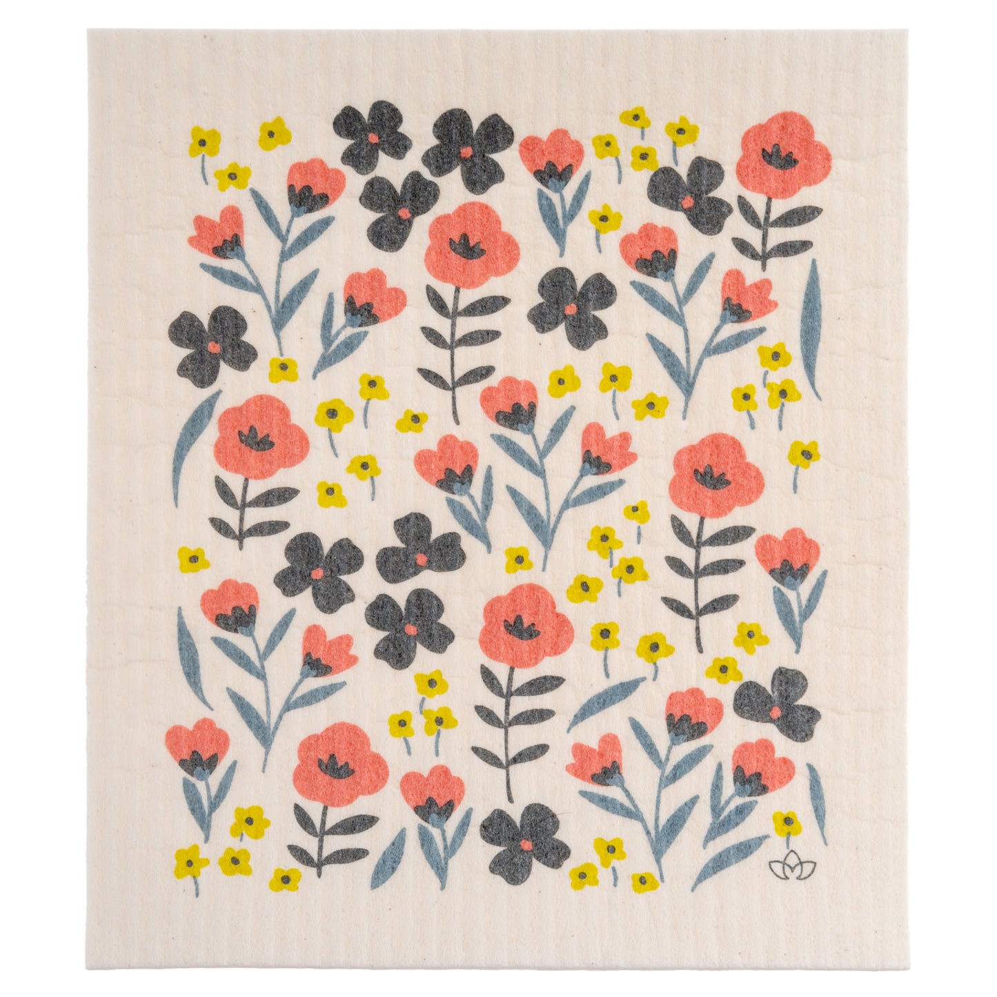 Cat Swedish Dishcloth flowers dishcloth view.