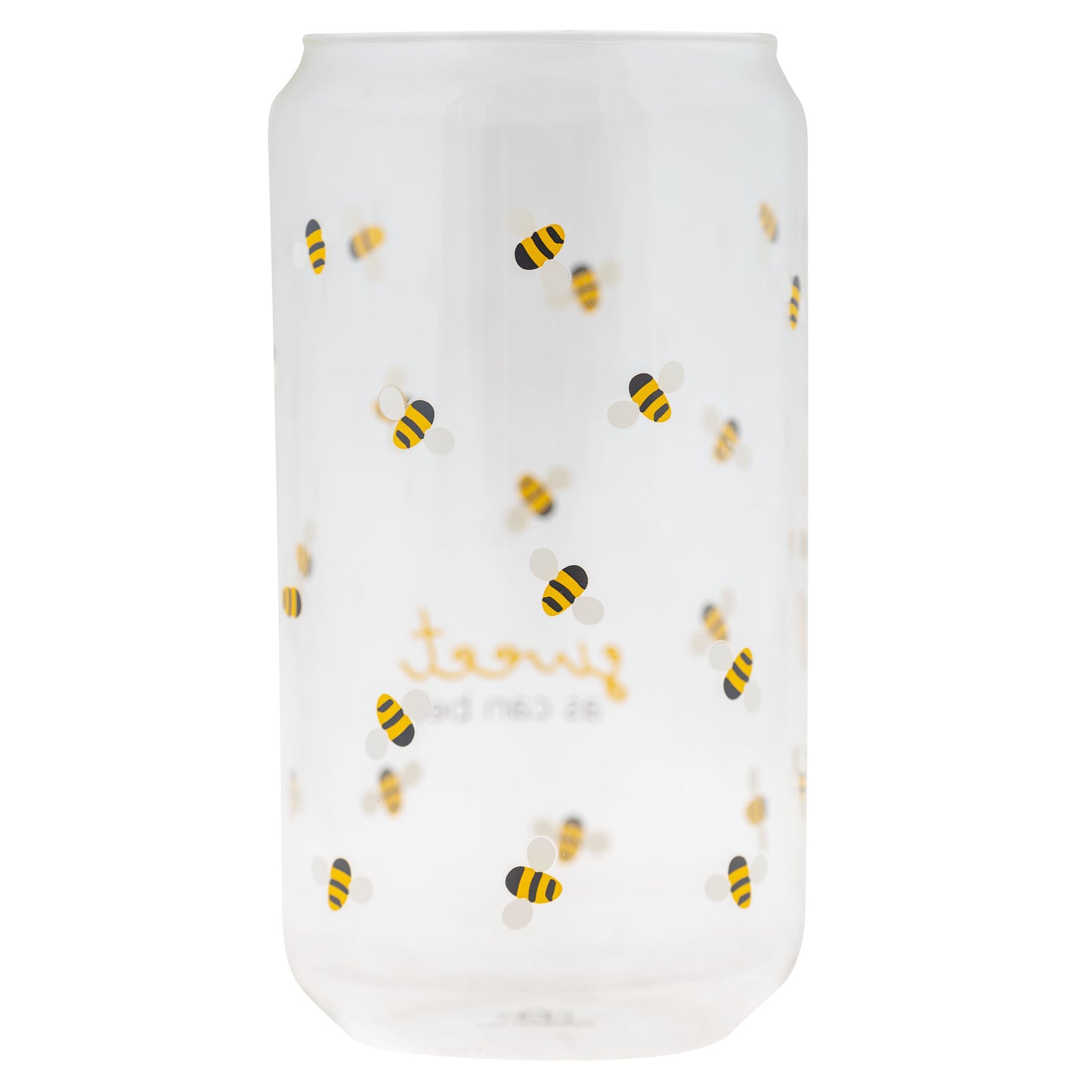 Bee Beer Can Glass back view.