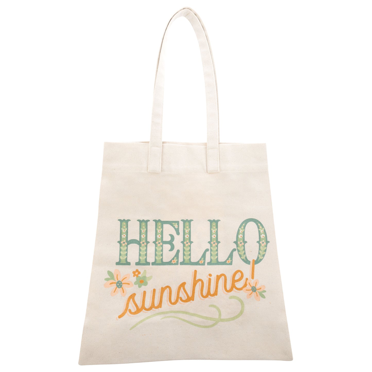 Hello Sunshine Canvas Tote Bag back view.